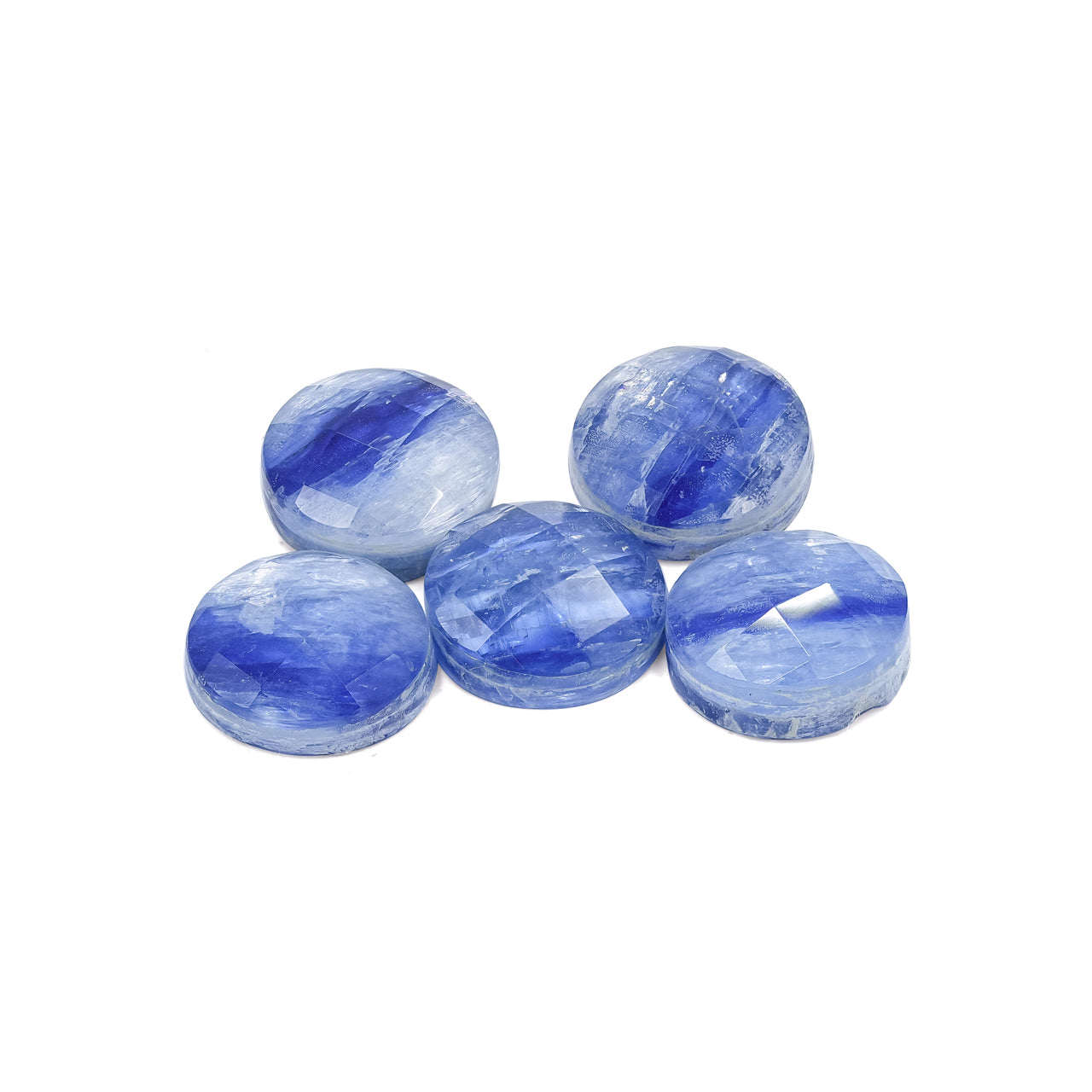 Starborn Faceted Kyanite Doublet Round Cabochon 12 mm - 1 Piece