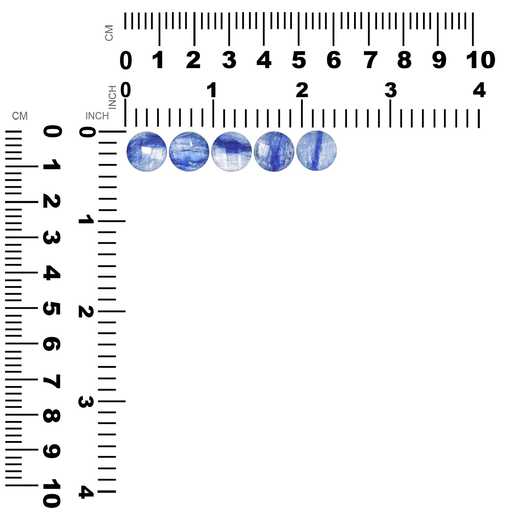 Starborn Faceted Kyanite Doublet Round Cabochon 12 mm - 1 Piece