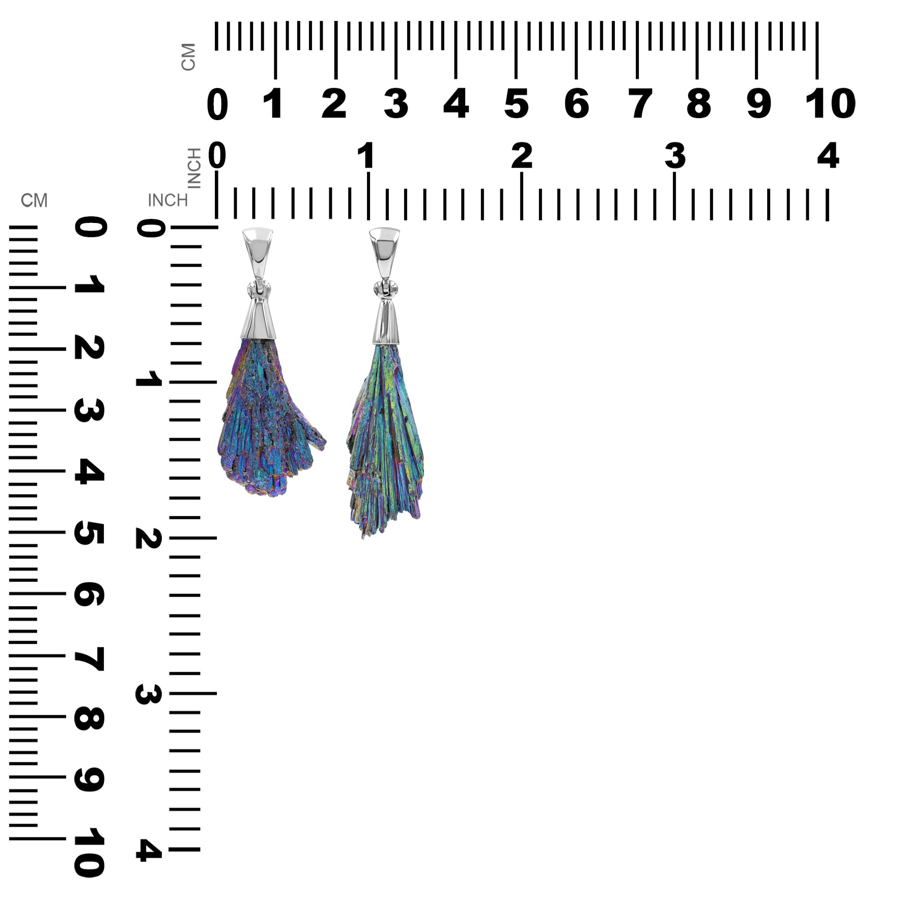 Starborn Rainbow Aura Kyanite Crystal Chop Pendant in Sterling Silver