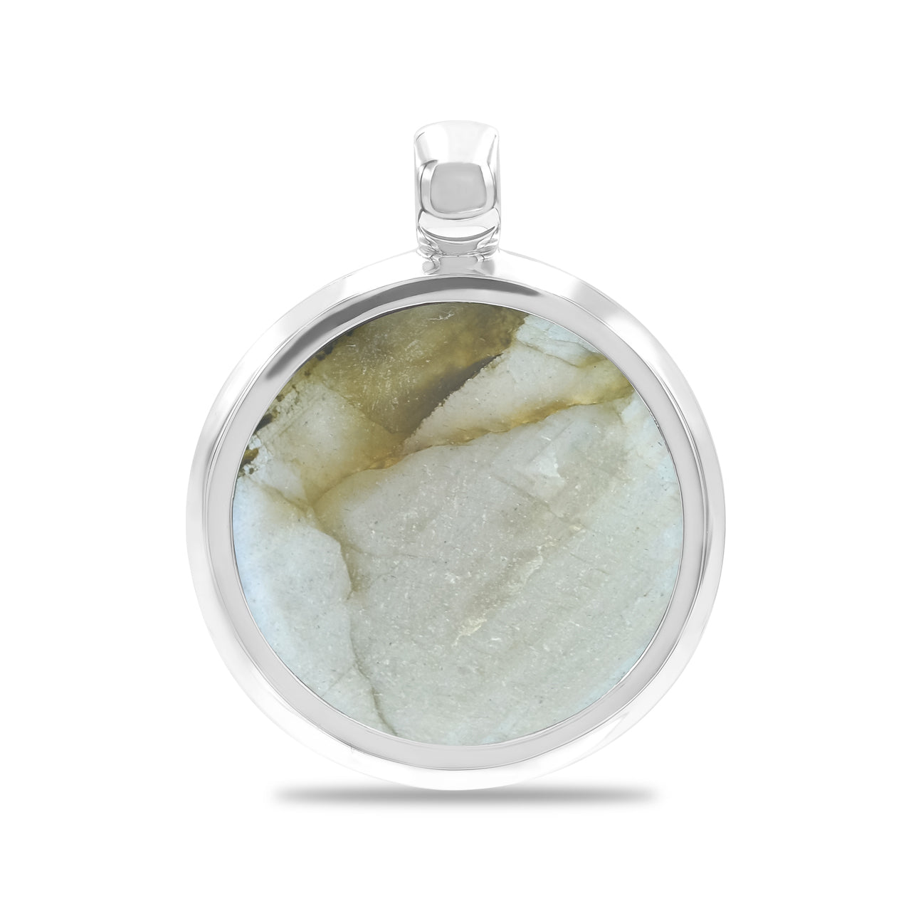 Starborn Labradorite Carved Eagle Head Medallion Style Pendant in Sterling Silver