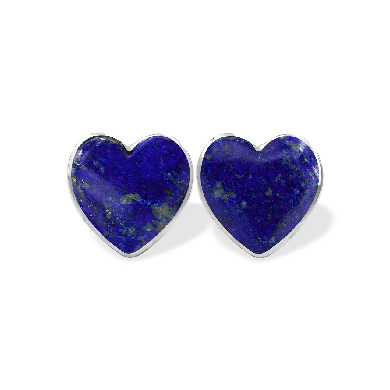 Starborn Heart Gemstone Post Style Earrings in Sterling Silver