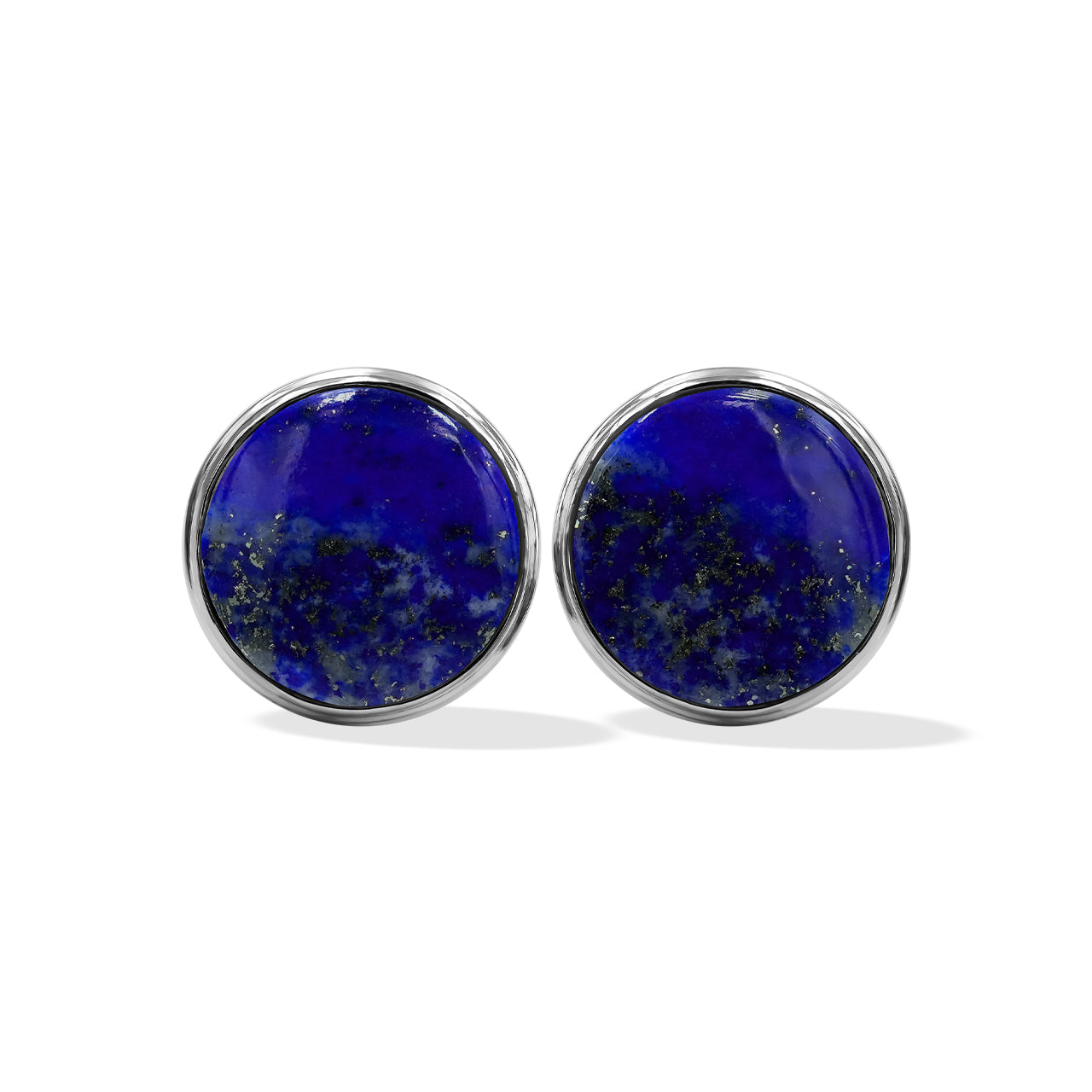 Aretes con forma de poste redondos de 12 mm con doble bisel de Starborn Gemstones en plata de ley 