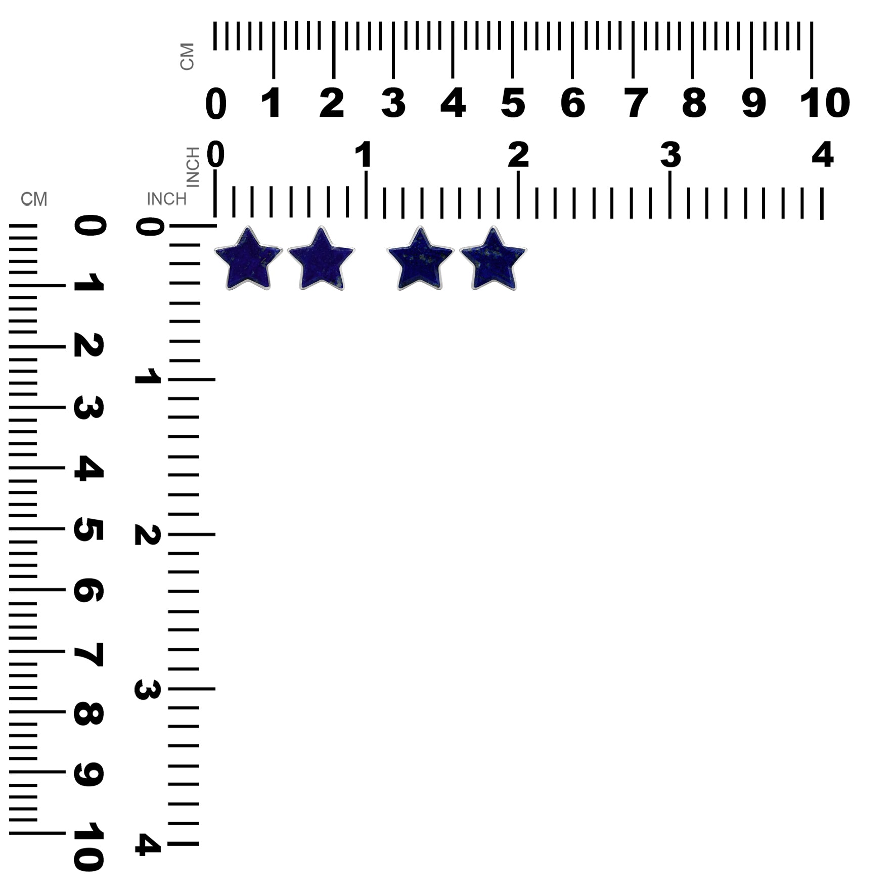 Starborn Gemstones Star Post Earrings in Sterling Silver