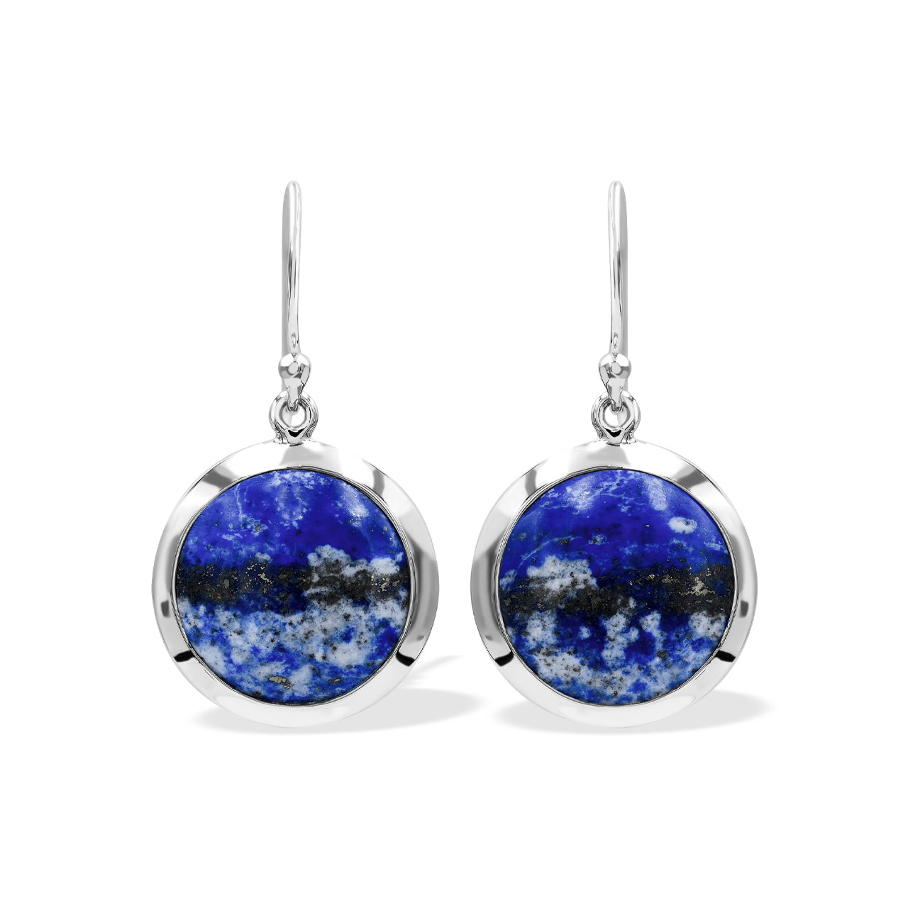 Pendiente estilo medallón con piedras preciosas redondas de 15 mm Starborn en plata de ley - Pequeño