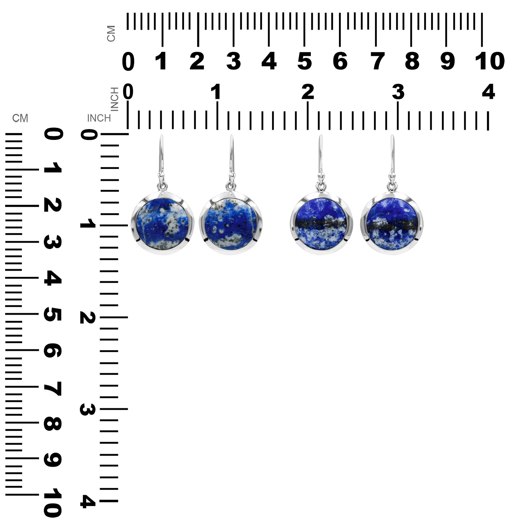 Pendiente estilo medallón con piedras preciosas redondas de 15 mm Starborn en plata de ley - Pequeño