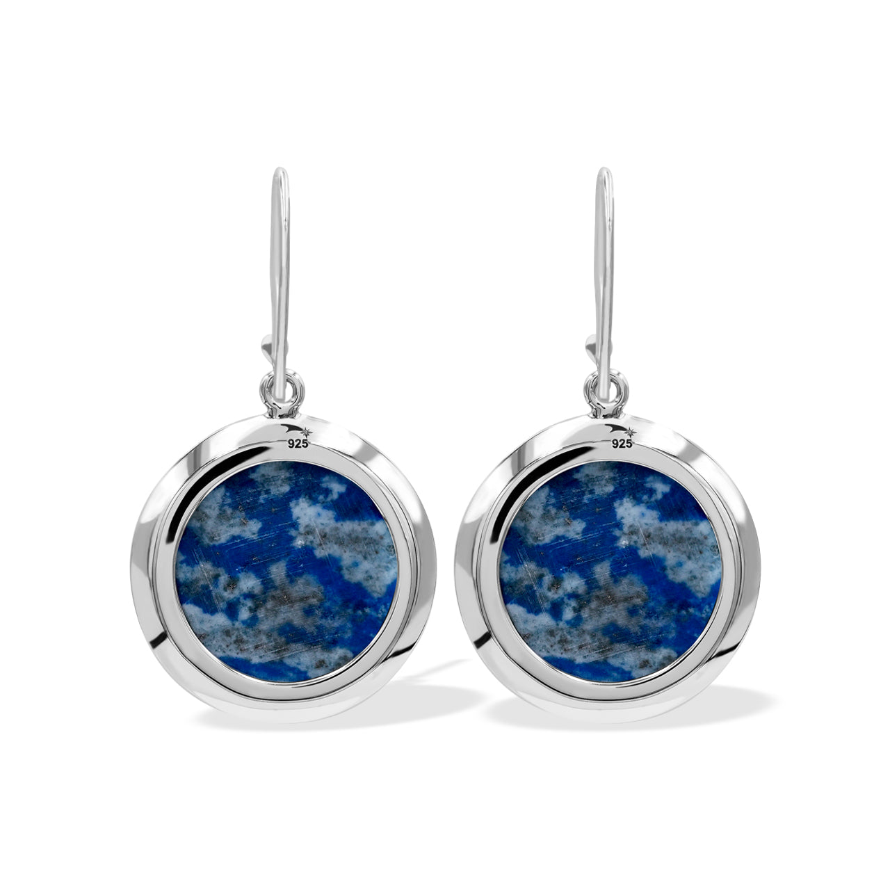 Starborn Round 18mm Gemstones Medallion Style Earring in Sterling Silver - Medium