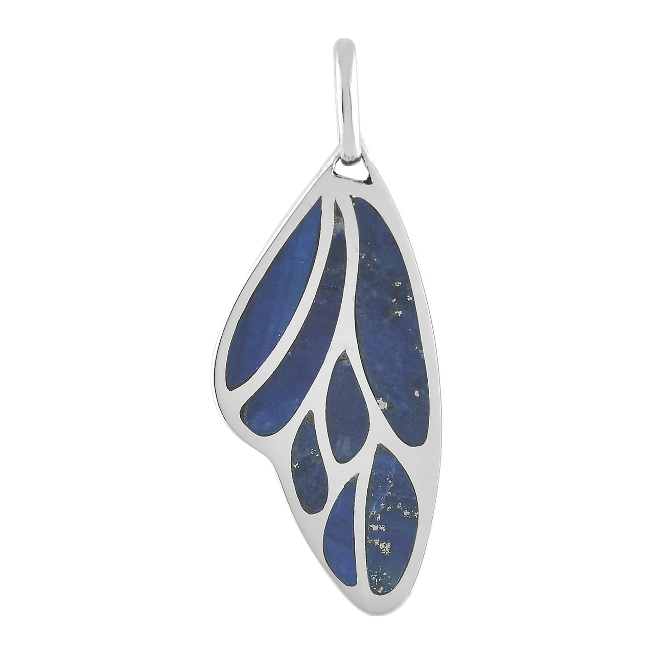 Starborn Gemstone Inlay Butterfly Wing Pendant in Sterling Silver