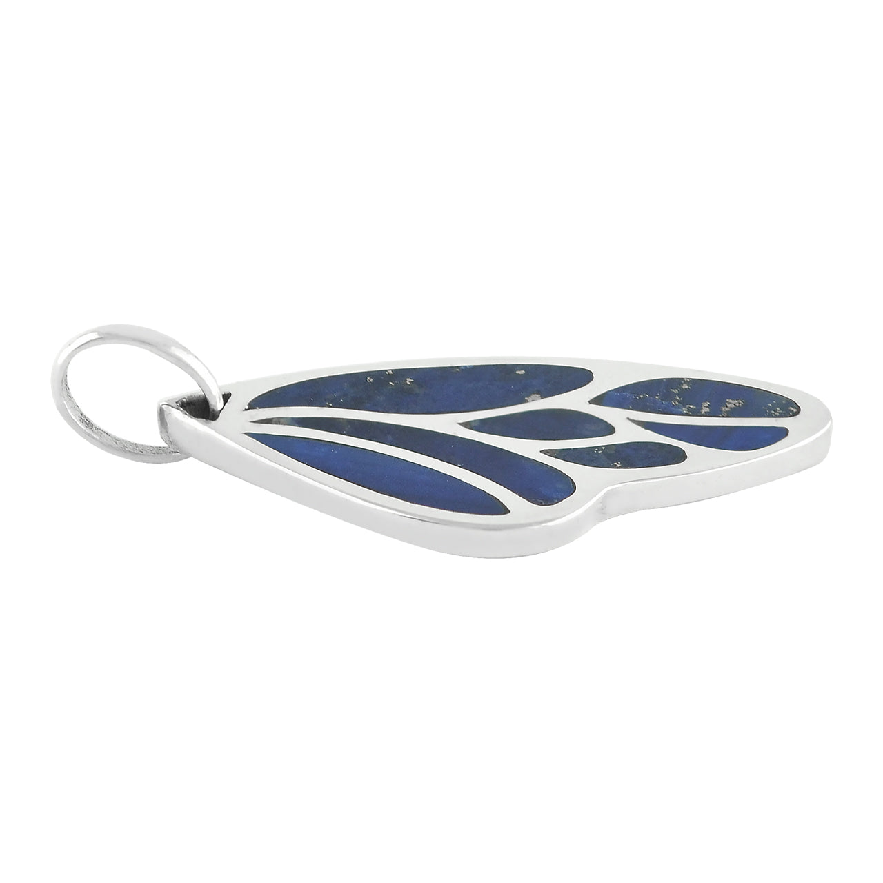 Starborn Gemstone Inlay Butterfly Wing Pendant in Sterling Silver