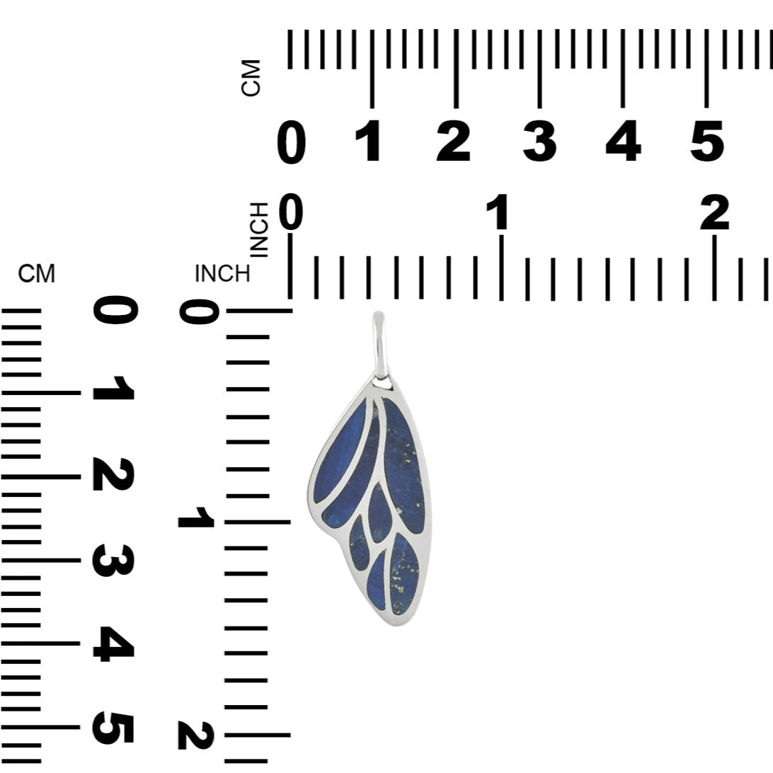 Starborn Gemstone Inlay Butterfly Wing Pendant in Sterling Silver