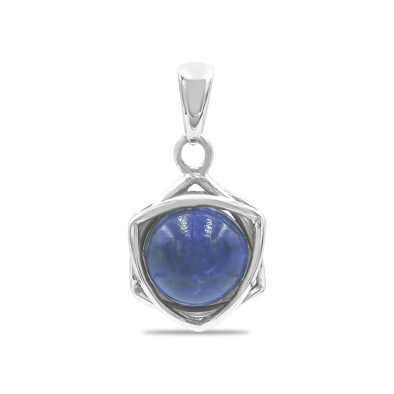 Colgante de estrella de seis puntas con esfera de piedras preciosas Starborn en plata de ley