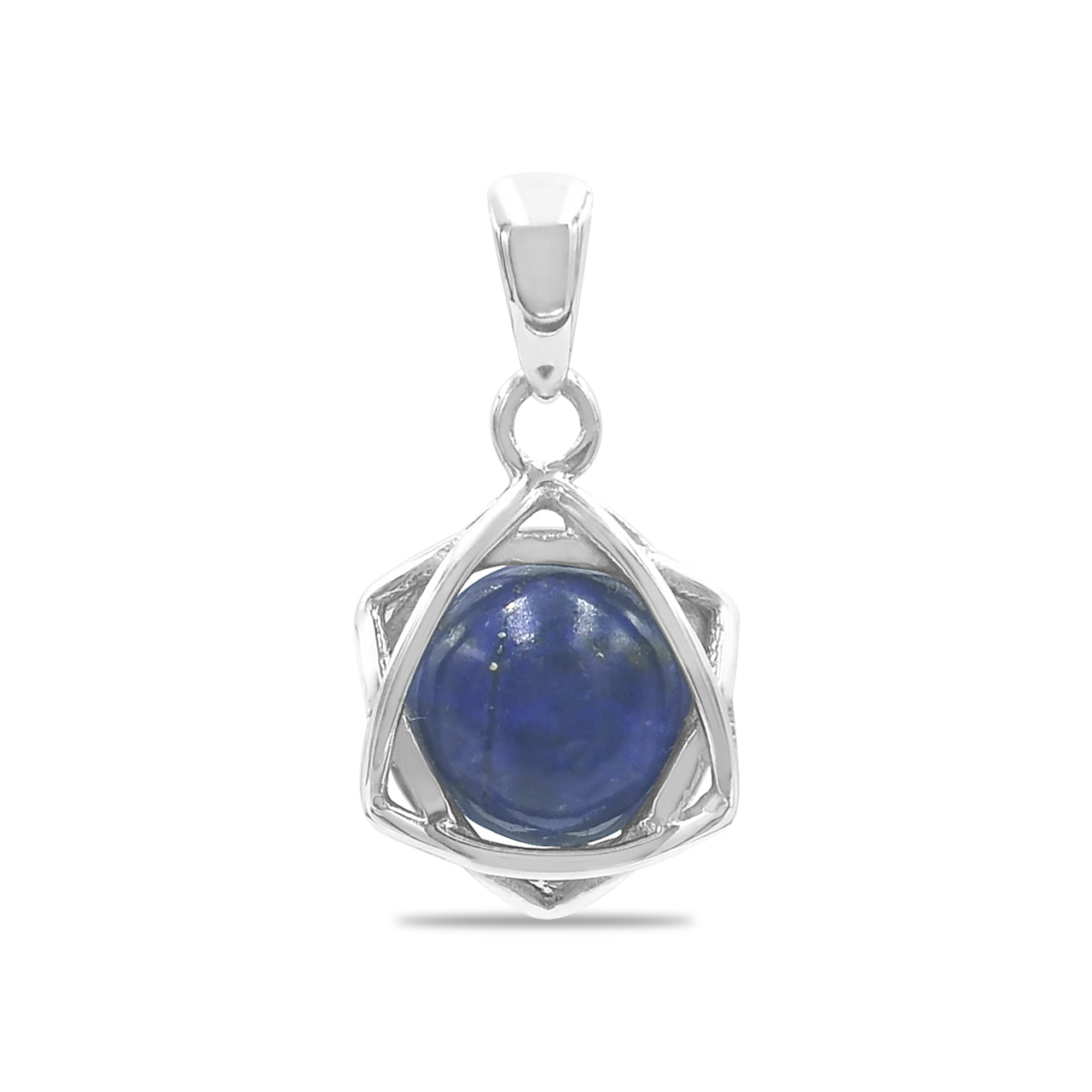 Colgante de estrella de seis puntas con esfera de piedras preciosas Starborn en plata de ley