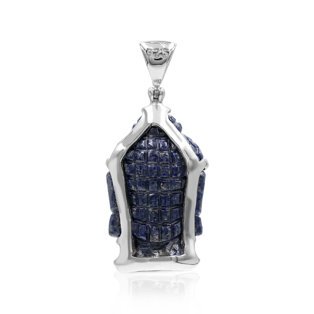 Starborn Carved Amethyst Buddha Head Pendant in Sterling Silver
