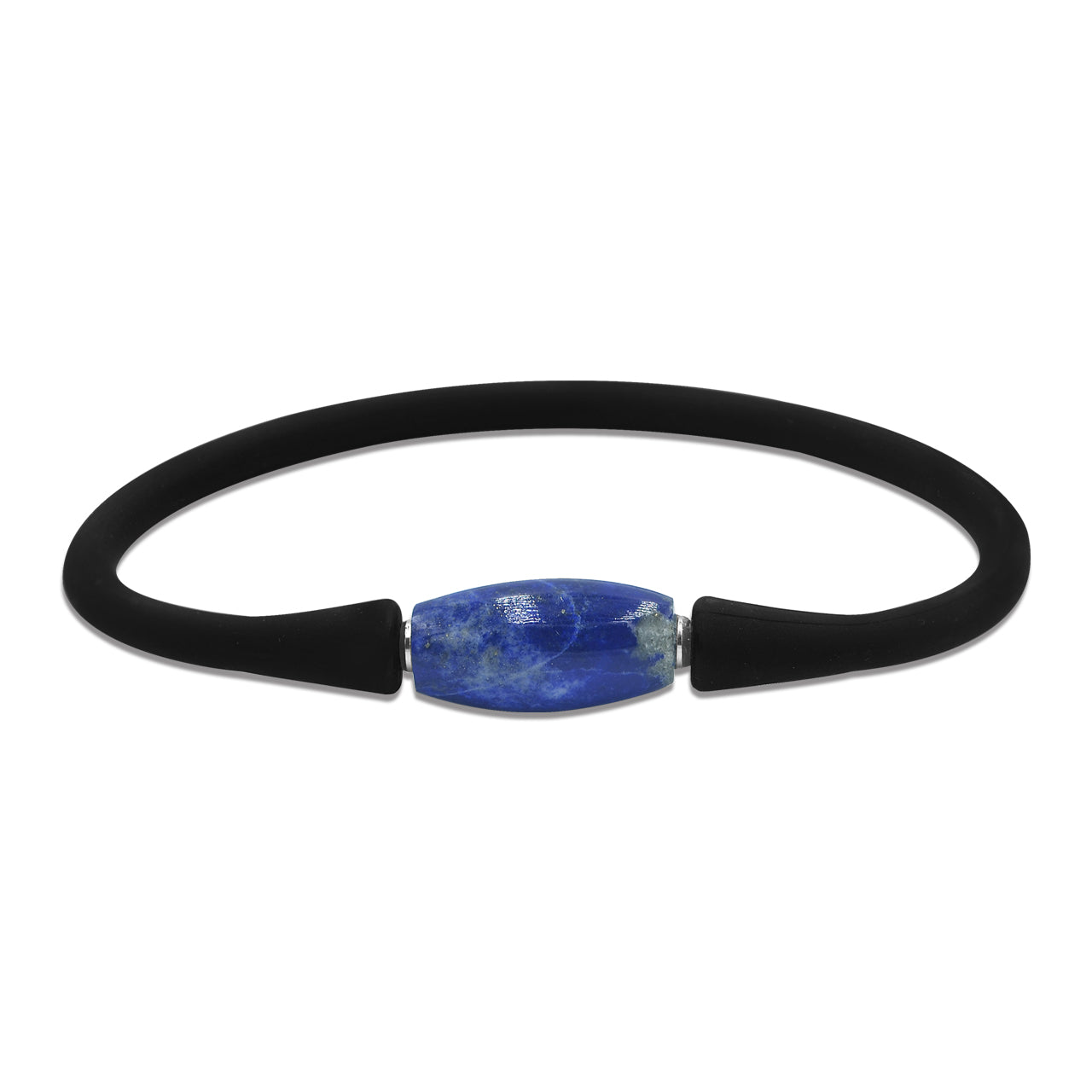 Starborn Lapis Lazuli Drum Bead Silicone Bracelet