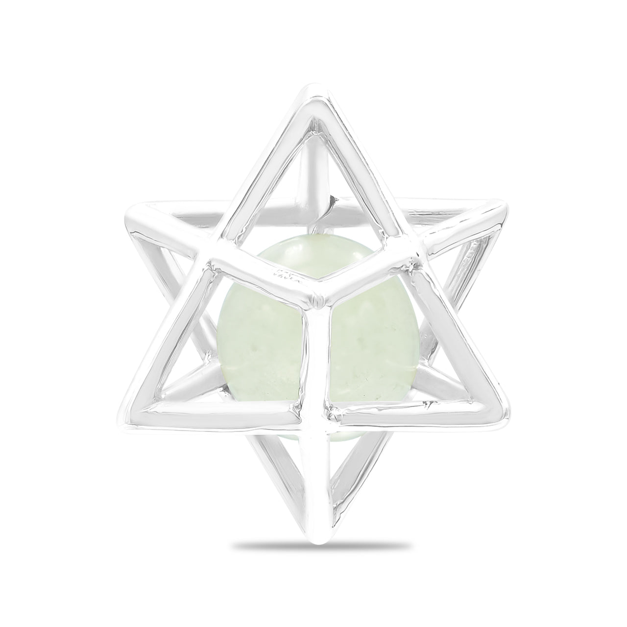 Colgante de esfera de 12 mm con piedras preciosas de jaula grande Starborn Merkabah en plata de ley
