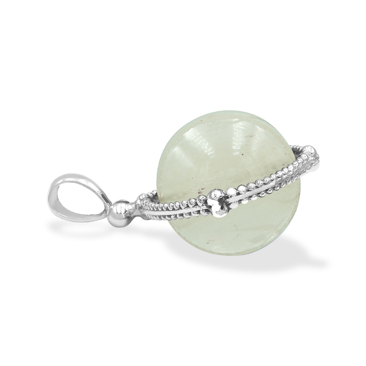 Colgante de esfera táctil giratoria con piedras preciosas Starborn en plata de ley