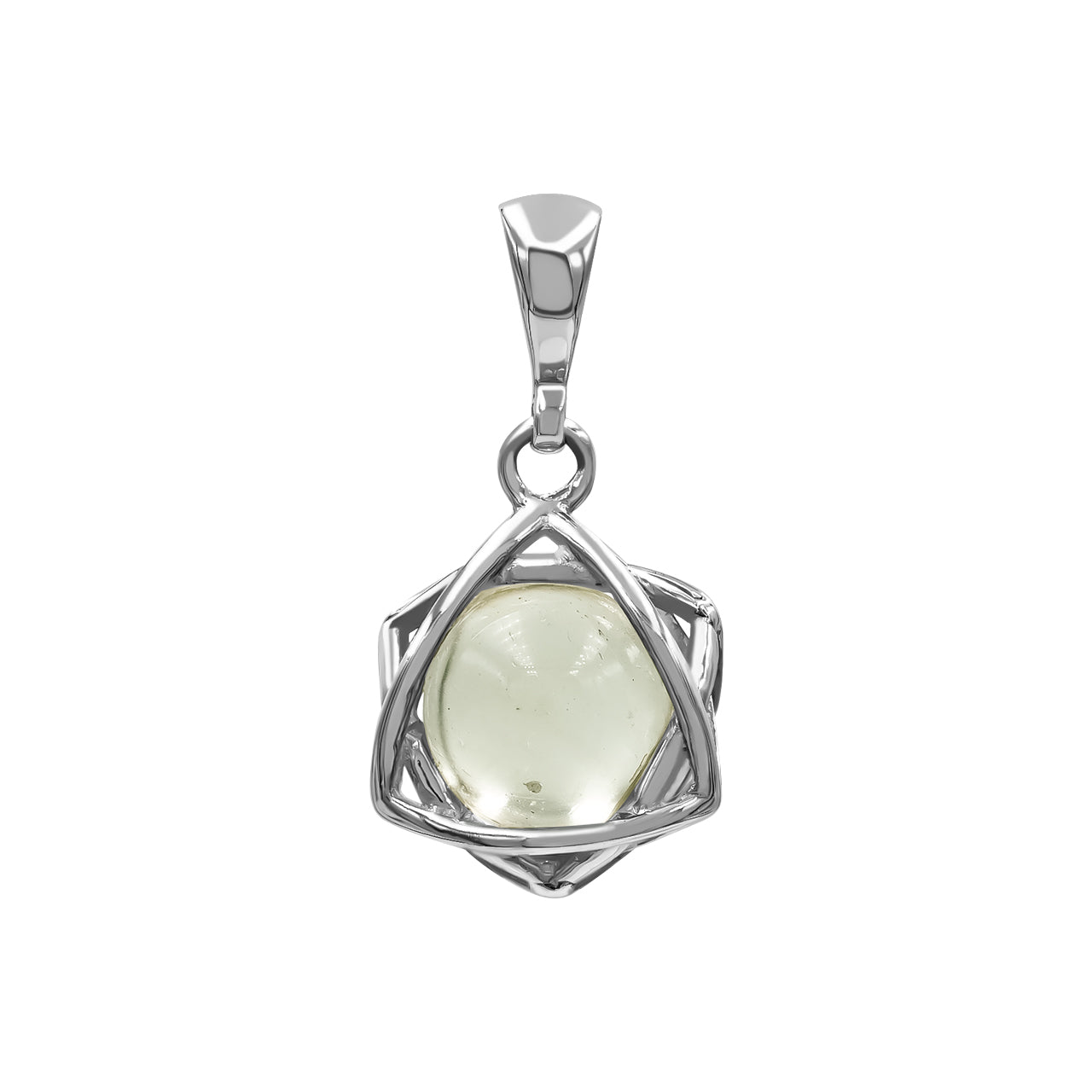 Starborn Edelsteinkugel 6-zackiger Sternanhänger aus Sterlingsilber