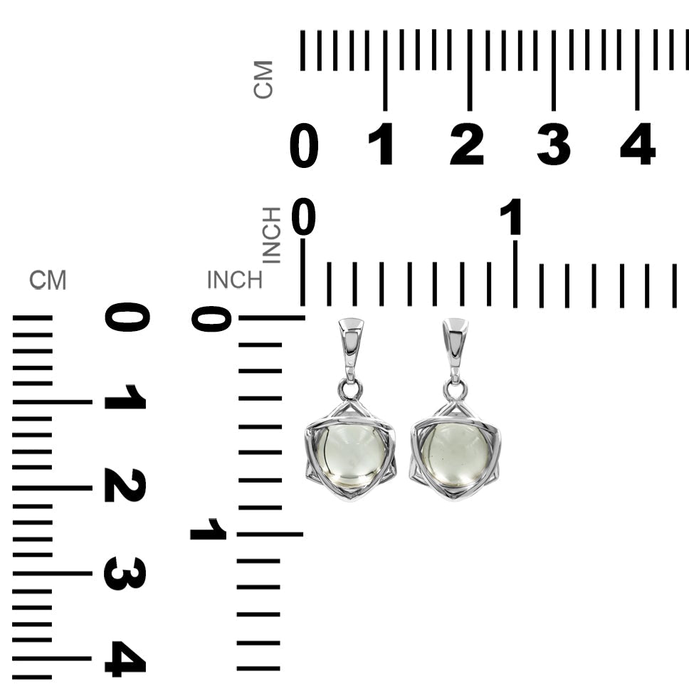Starborn Edelsteinkugel 6-zackiger Sternanhänger aus Sterlingsilber