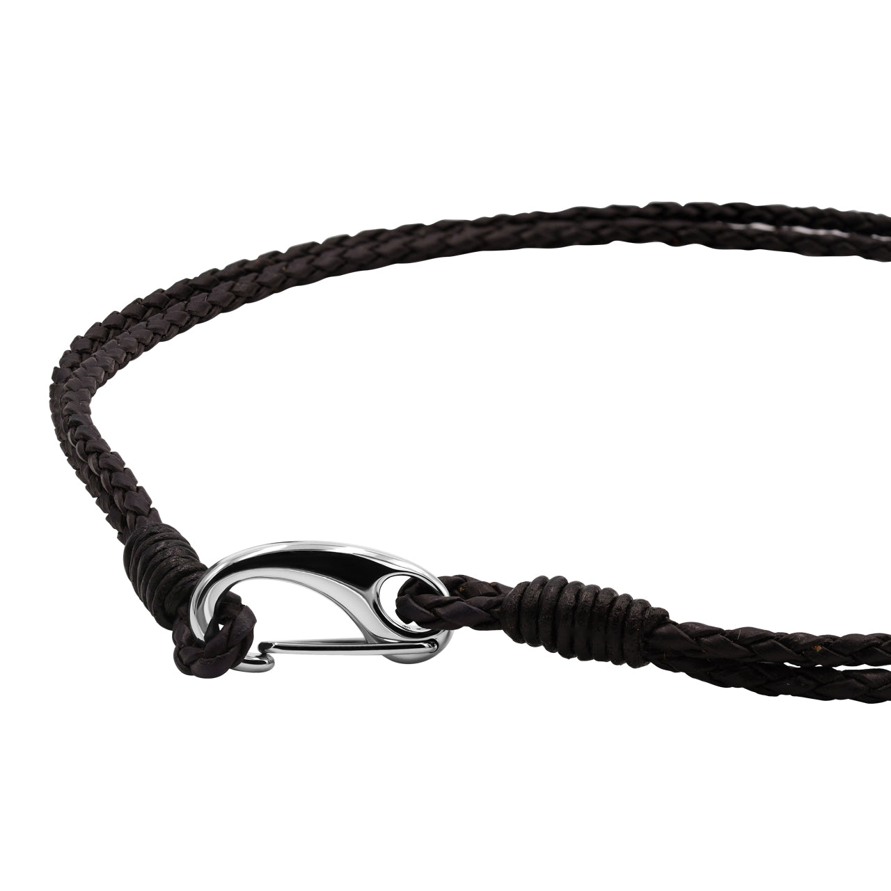 Starborn Thick Double Braided 3.5mm Leather Necklace with Stainless Steel Clasp