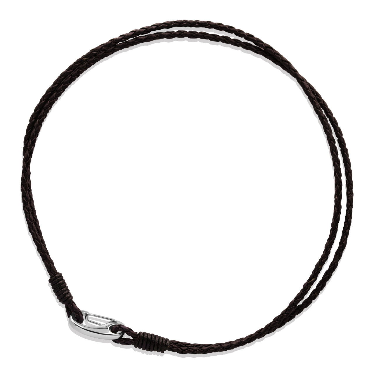 Starborn Thick Double Braided 3.5mm Leather Necklace with Stainless Steel Clasp