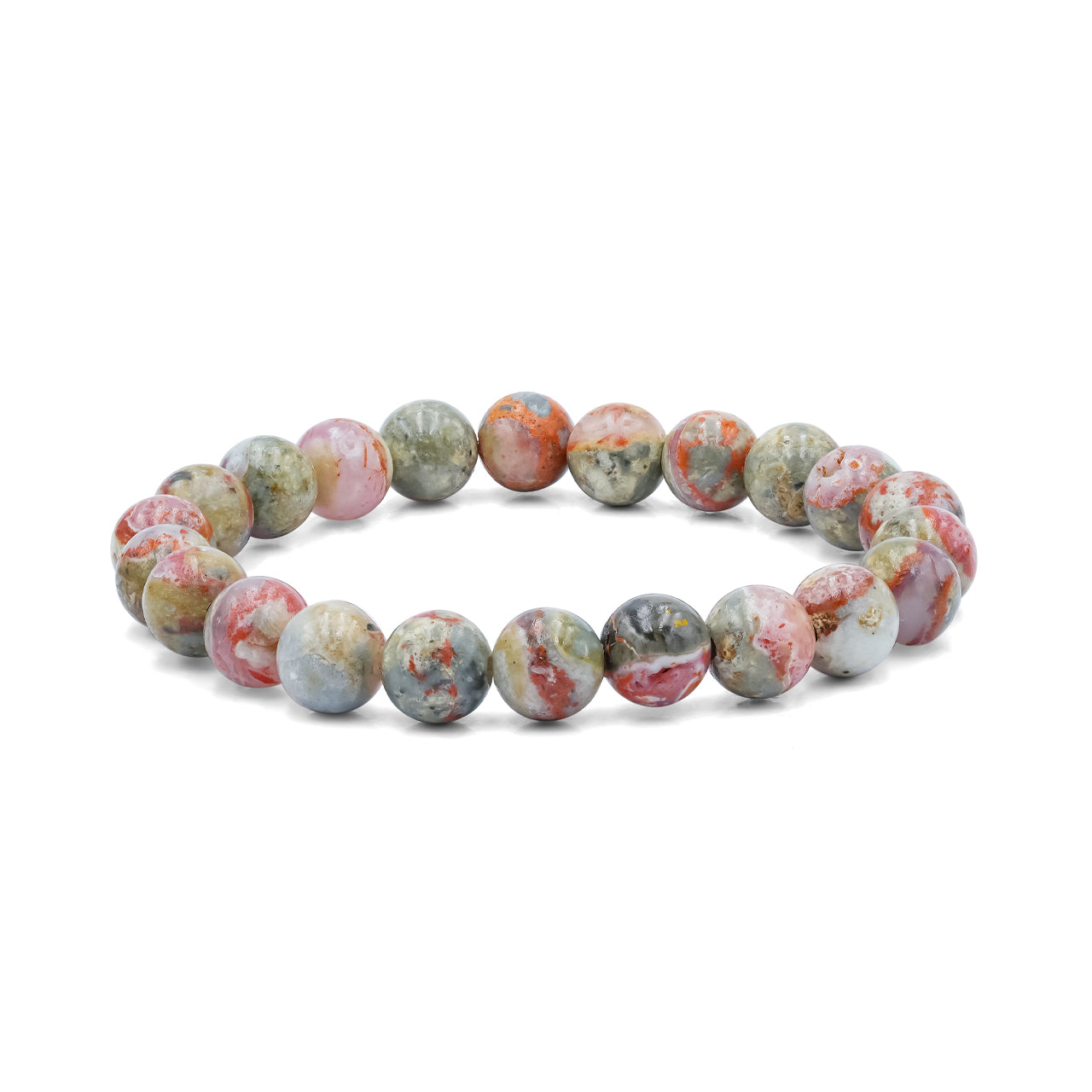 Starborn 10 mm Magma Chalcedon Perlen elastisches Armband