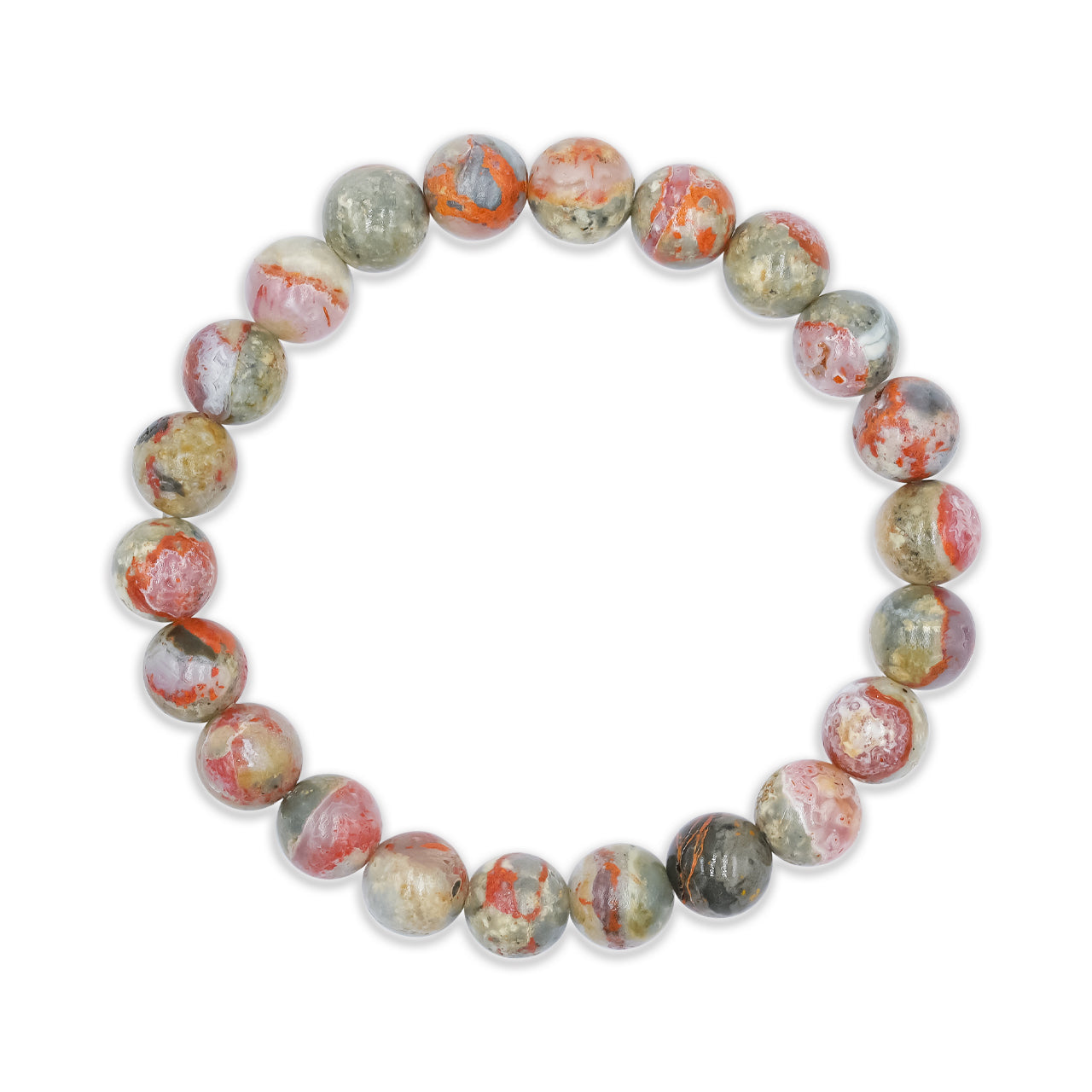 8mm Magma Chalcedony Beaded Elastic Bracelet