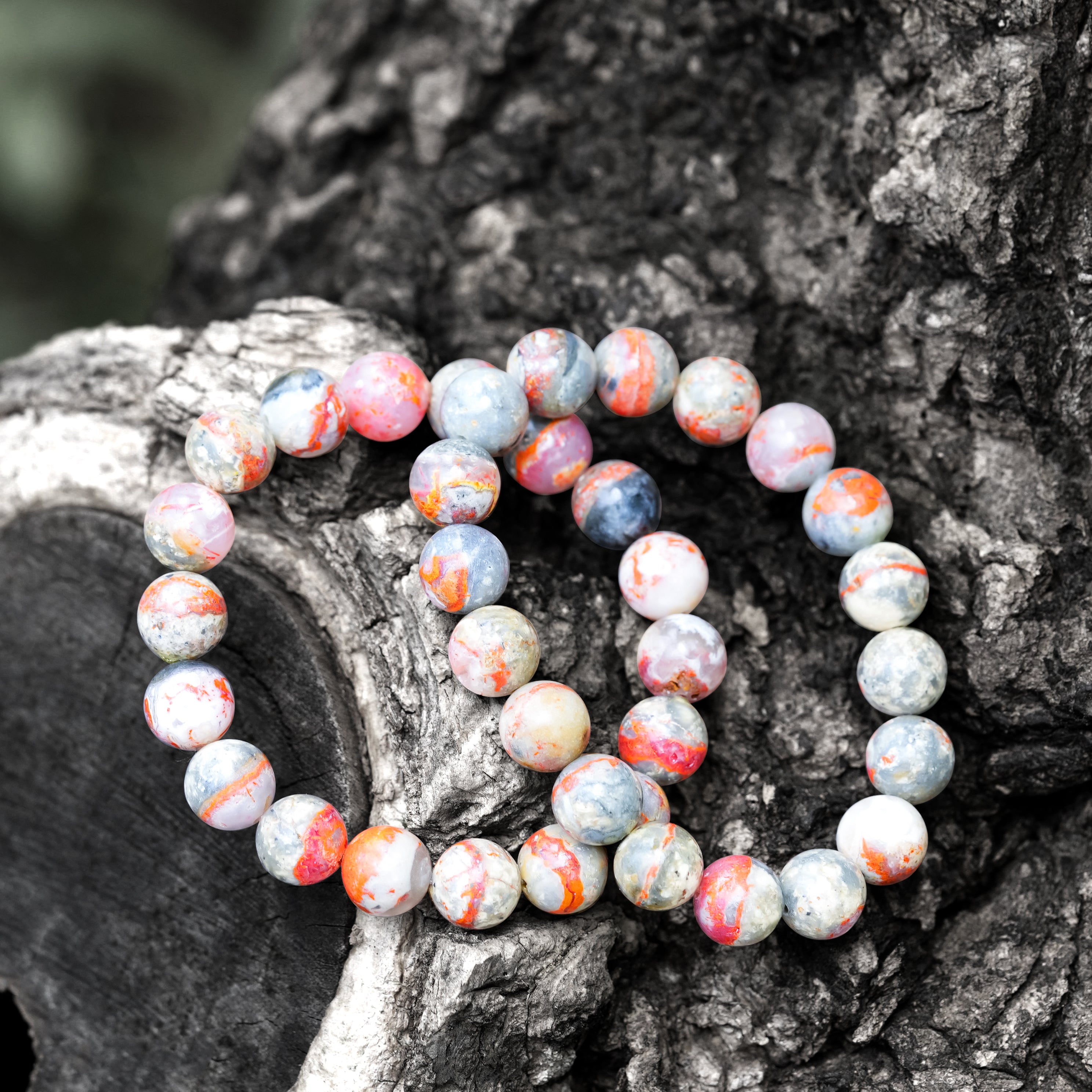 Starborn Magma Chalcedony Beaded Elastic Bracelet