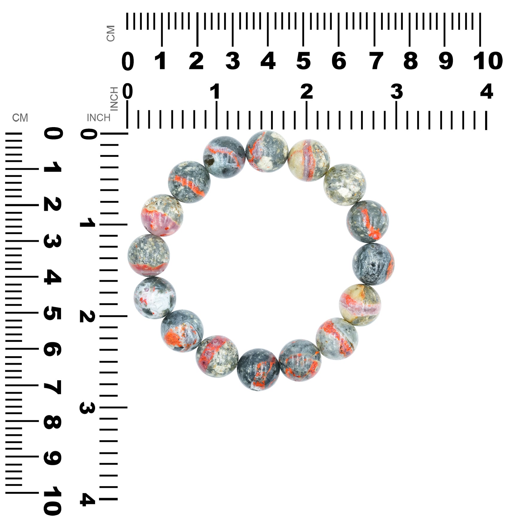 Starborn 12mm Magma Chalcedony Beaded Elastic Bracelet