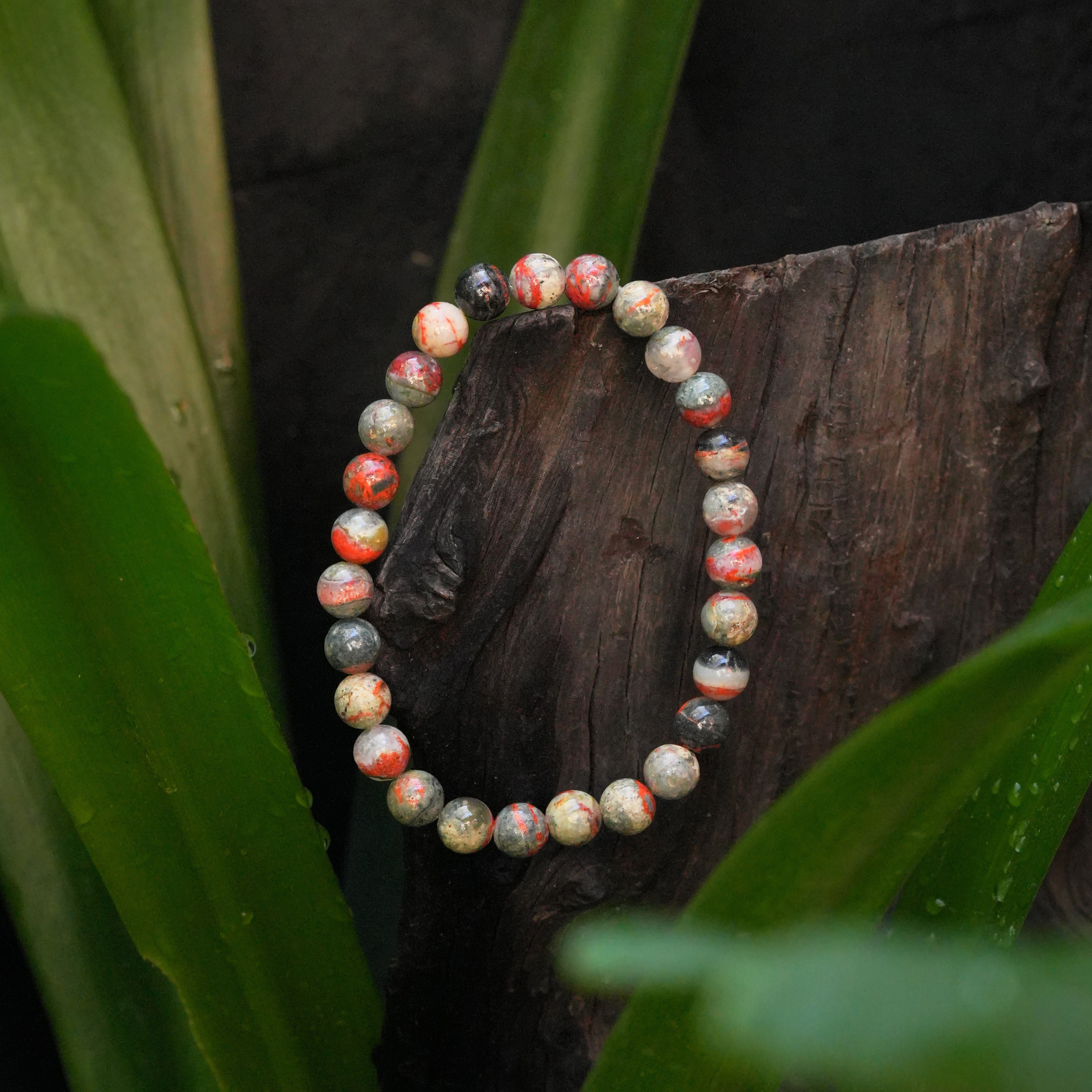 Starborn Magma Chalcedony Elastic Beaded Bracelet
