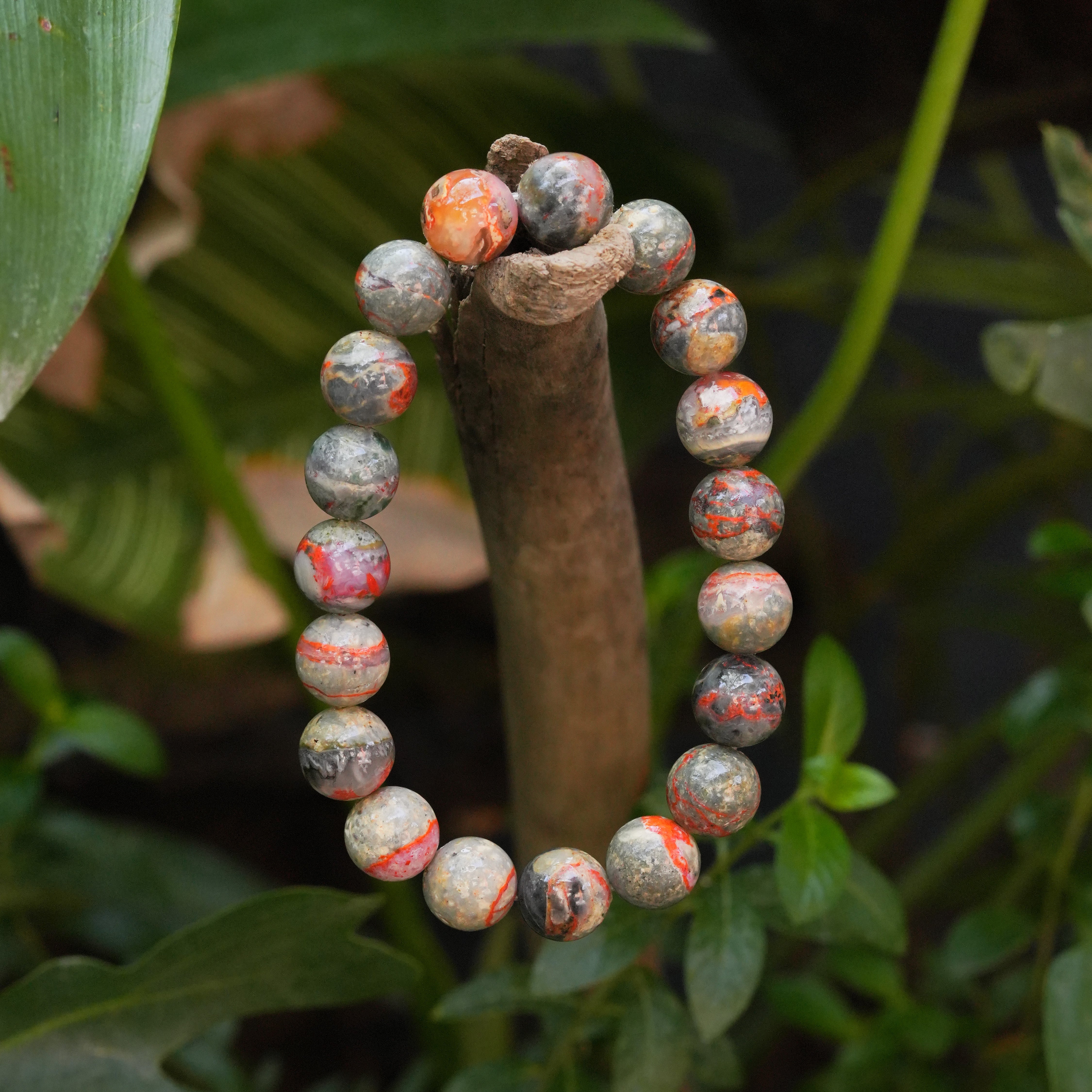 Starborn Magma Chalcedony Elastic Beaded Bracelet