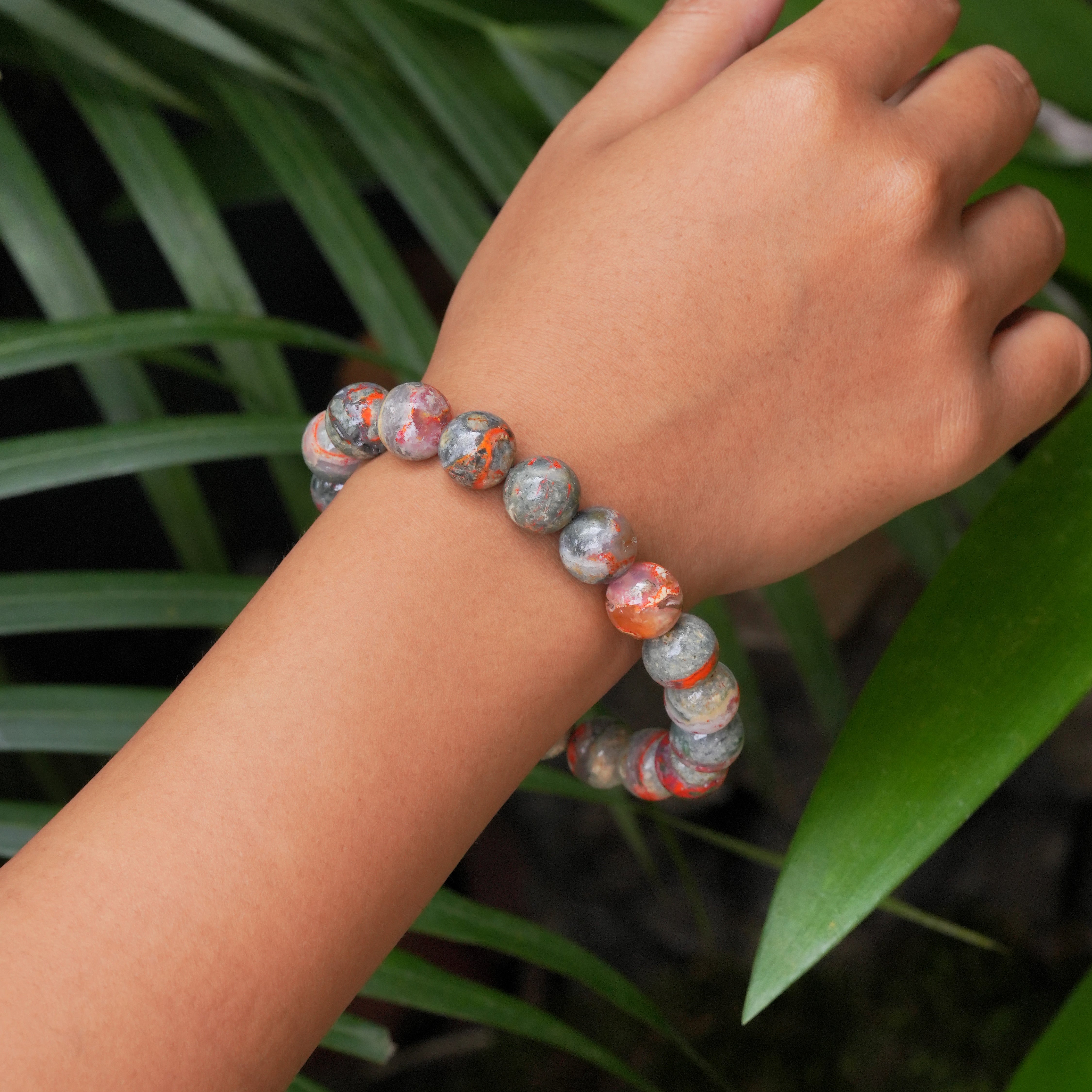 Starborn Magma Chalcedony Elastic Beaded Bracelet