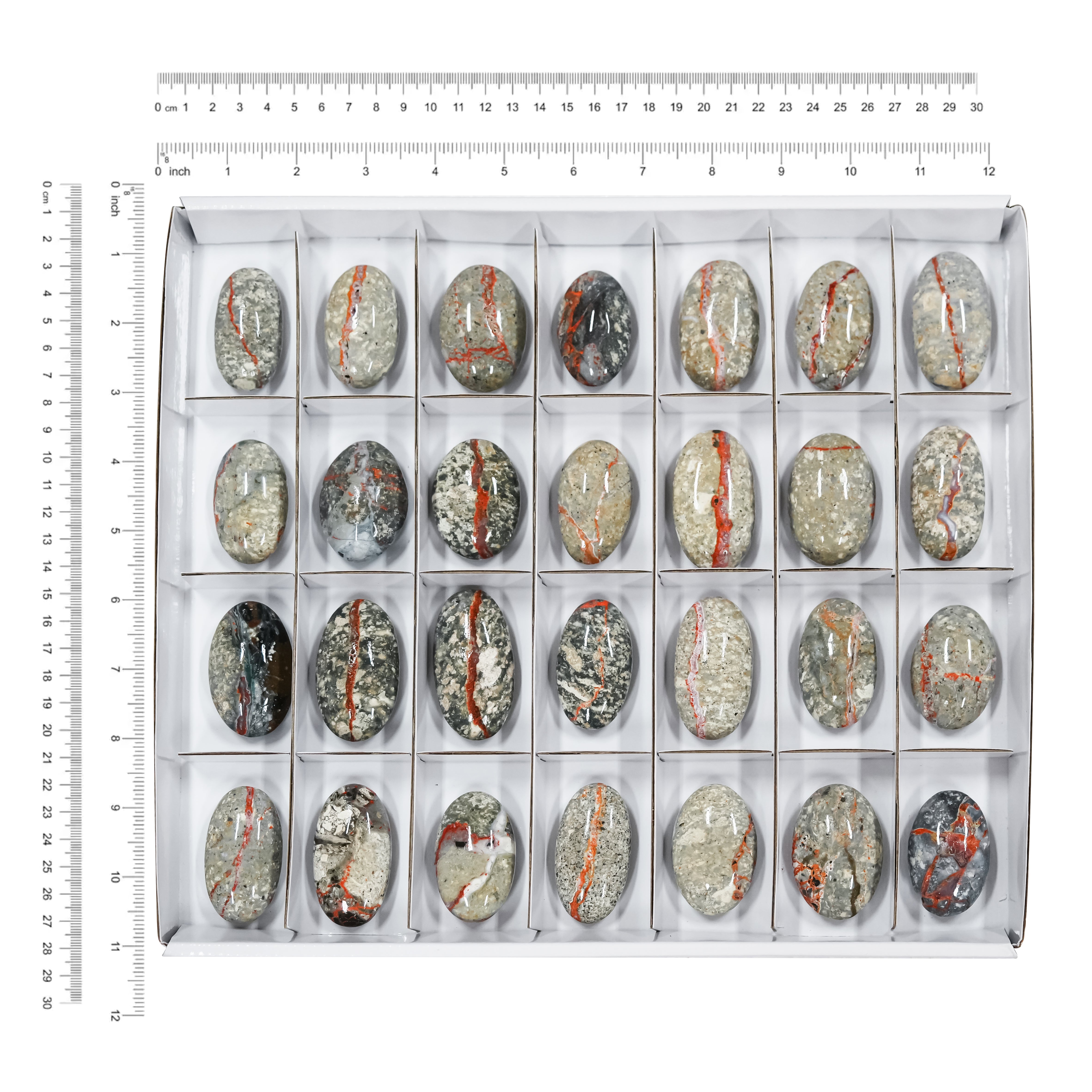 Starborn Magma Chalcedony Oval Palm Stone 900 grams - 28 pieces