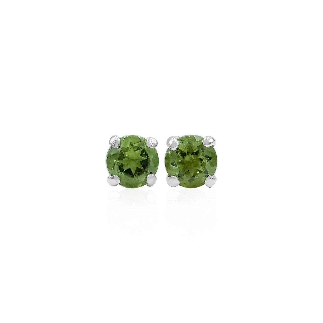 Aretes estilo poste de moldavita facetada Starborn en plata de ley