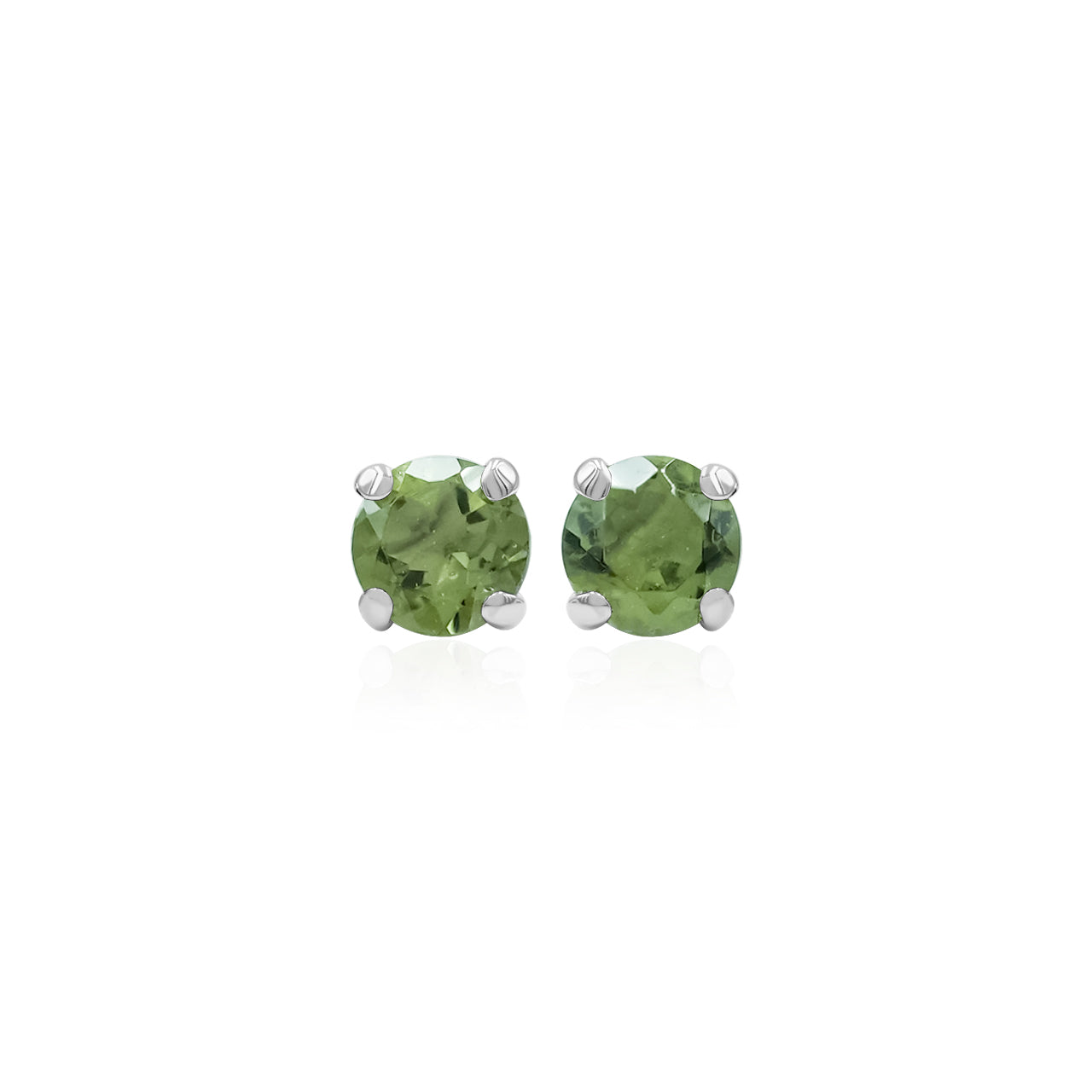 Aretes estilo poste de moldavita facetada Starborn en plata de ley