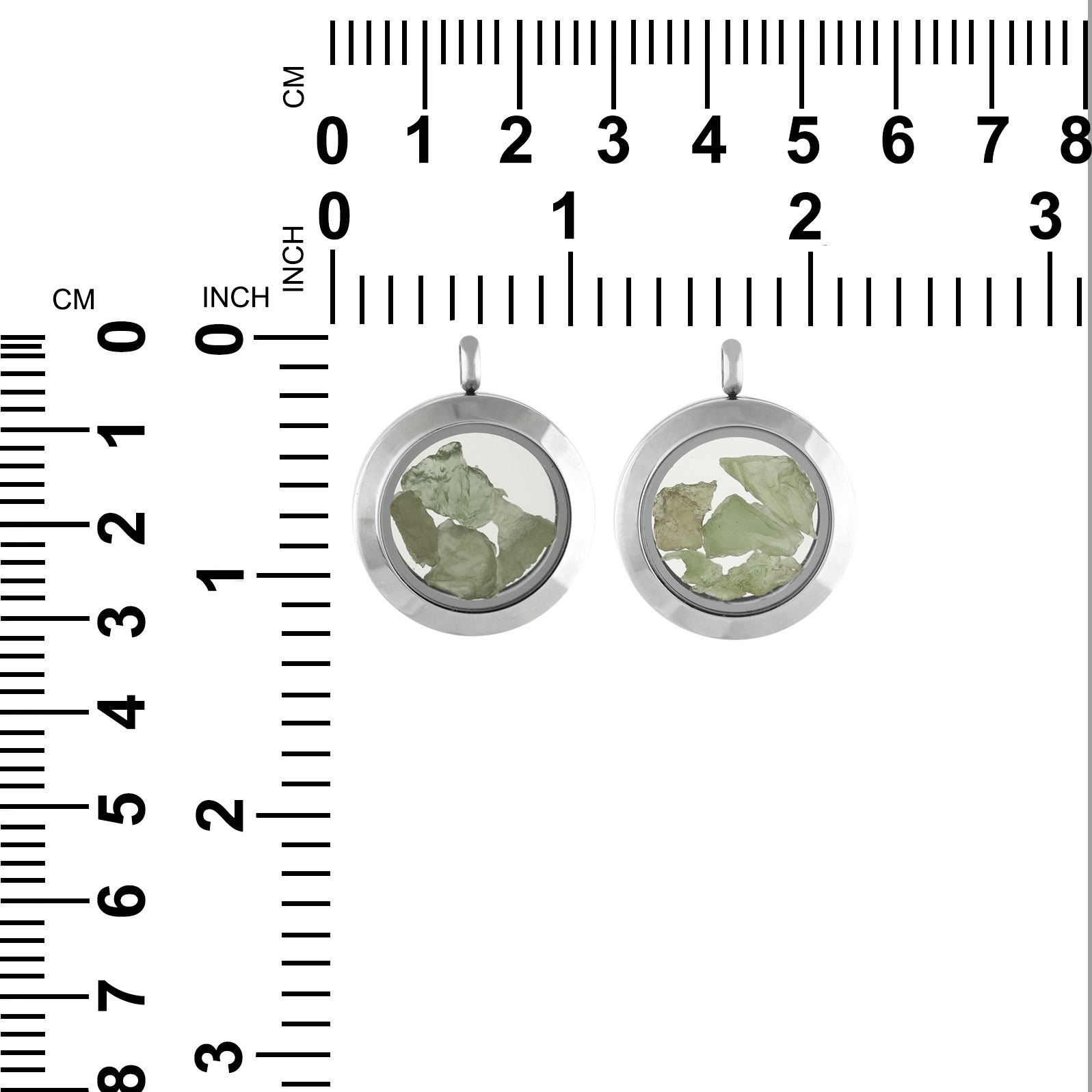 Starborn Moldavite Window Pendant Necklace in Stainless Steel