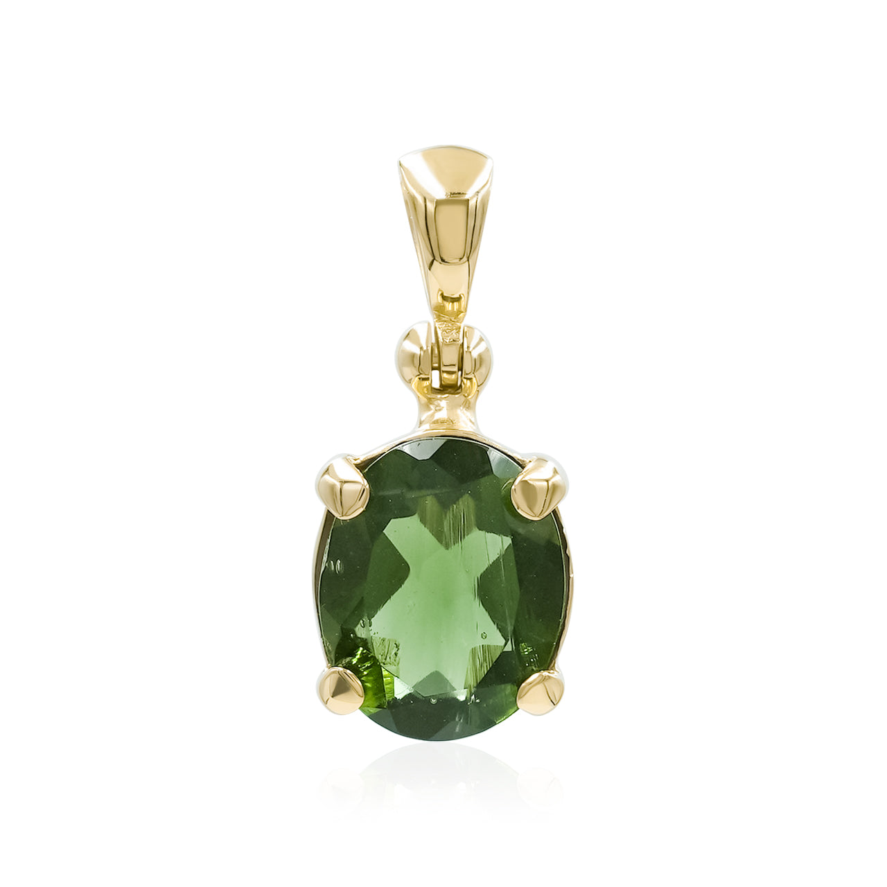 Starborn Faceted Moldavite Gold Micron Plated Pendant