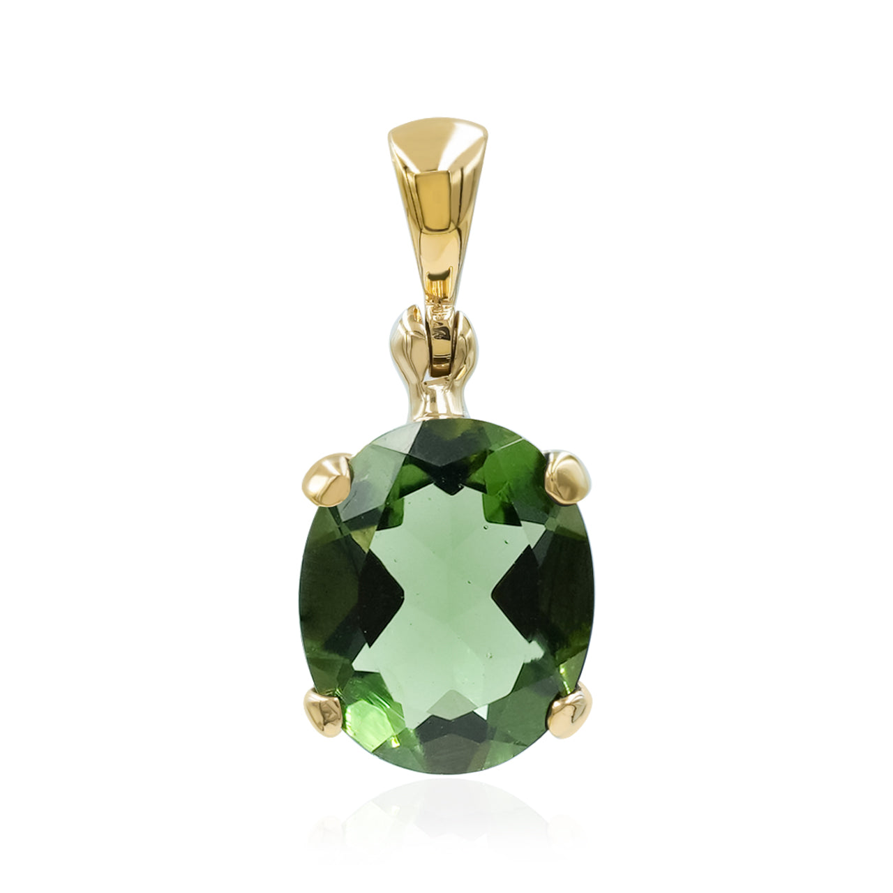 Starborn Faceted Moldavite Gold Micron Plated Pendant