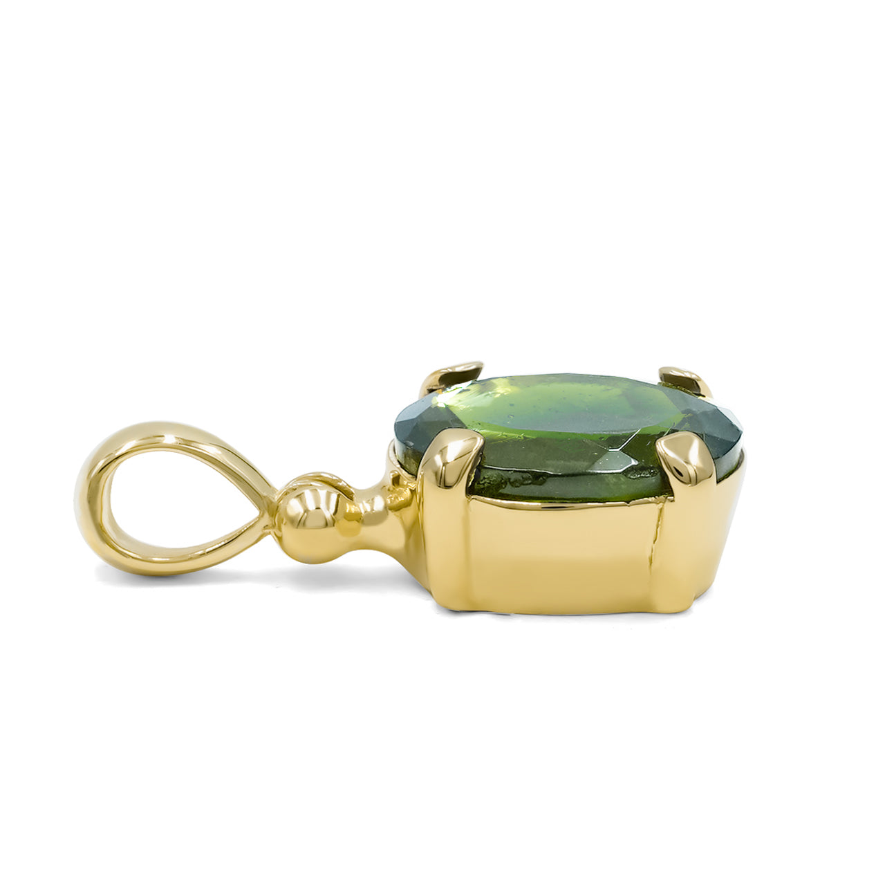 Starborn Faceted Moldavite Gold Micron Plated Pendant