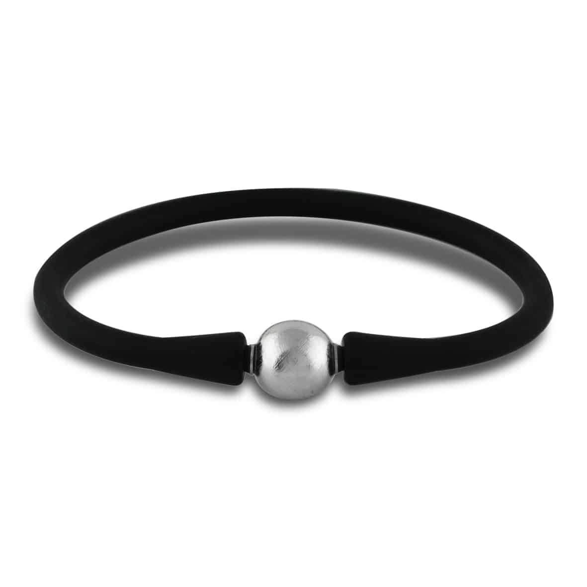 Pulsera de silicona con cuentas redondas de 10 mm de meteorito Muonionalusta de Starborn