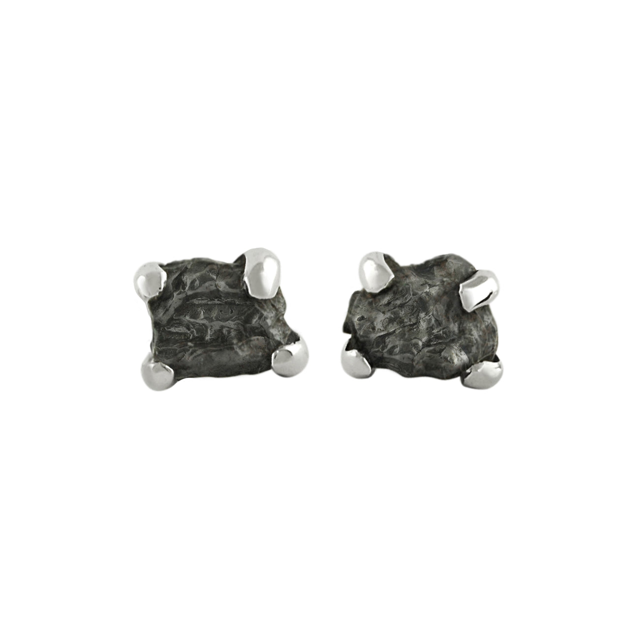 Starborn Campo del Cielo Meteorite Post Earring in Sterling Silver