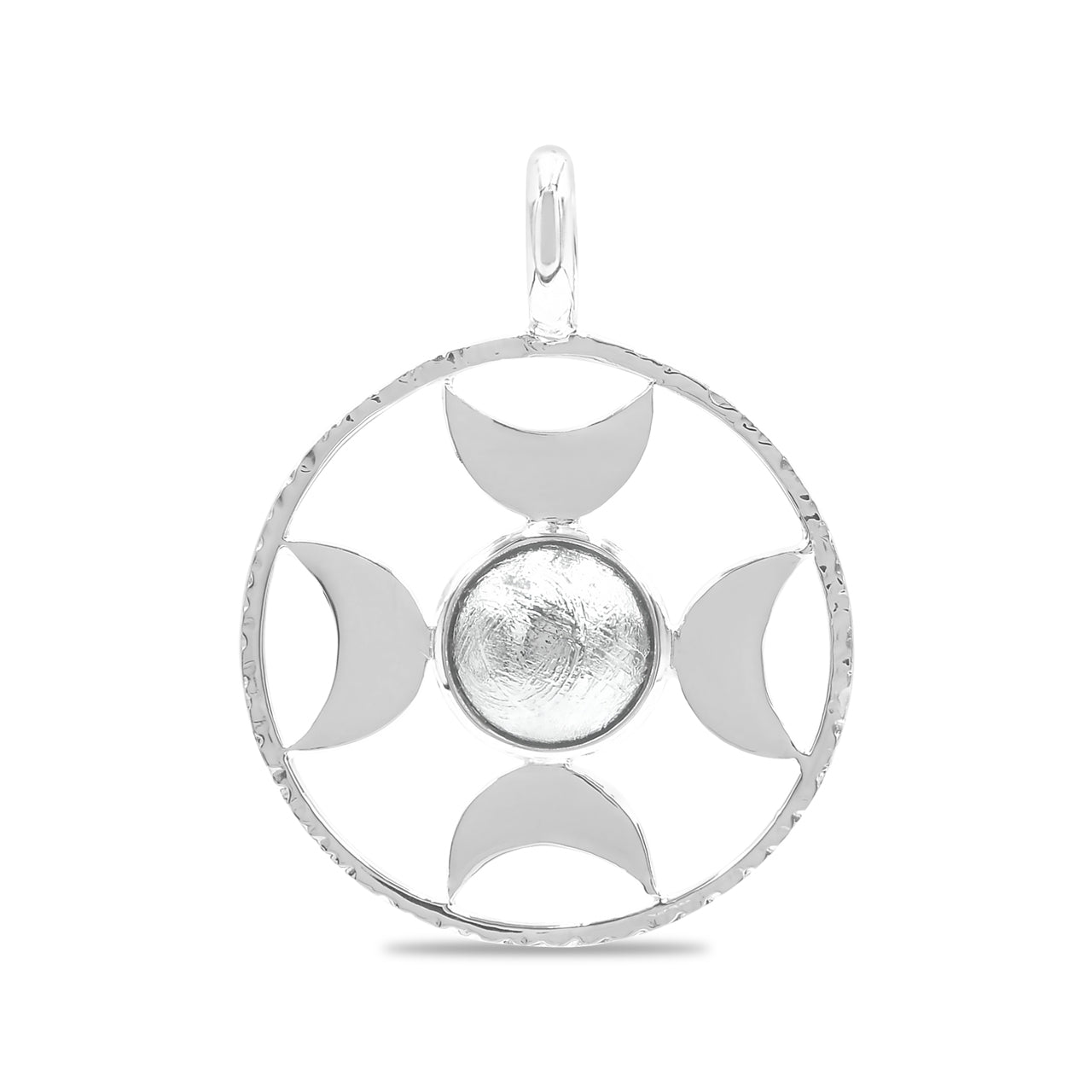 Colgante con esfera de luna creciente direccional Starborn (grande) en plata de ley