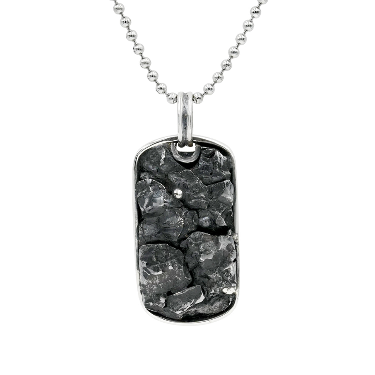 Starborn Campo del Cielo Meteorite Dog-Tag Style Pendant in Sterling Silver