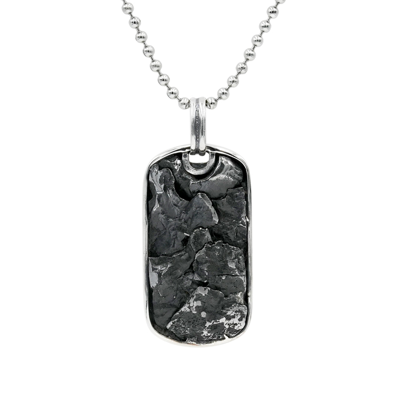 Starborn Campo del Cielo Meteorite Dog-Tag Style Pendant in Sterling Silver