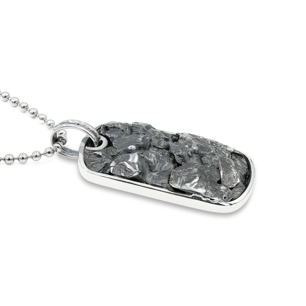 Starborn Campo del Cielo Meteorite Dog-Tag Style Pendant in Sterling Silver