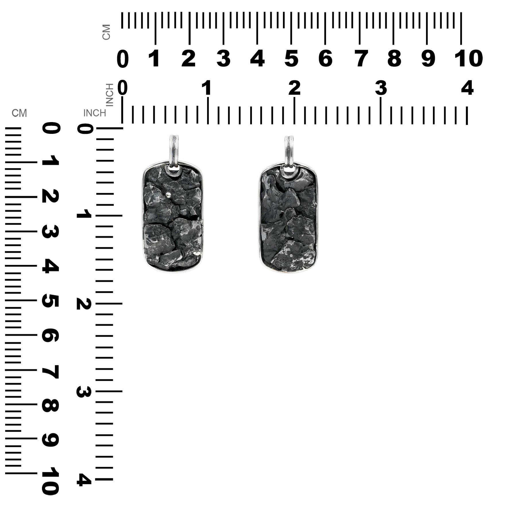 Starborn Campo del Cielo Meteorite Dog-Tag Style Pendant in Sterling Silver