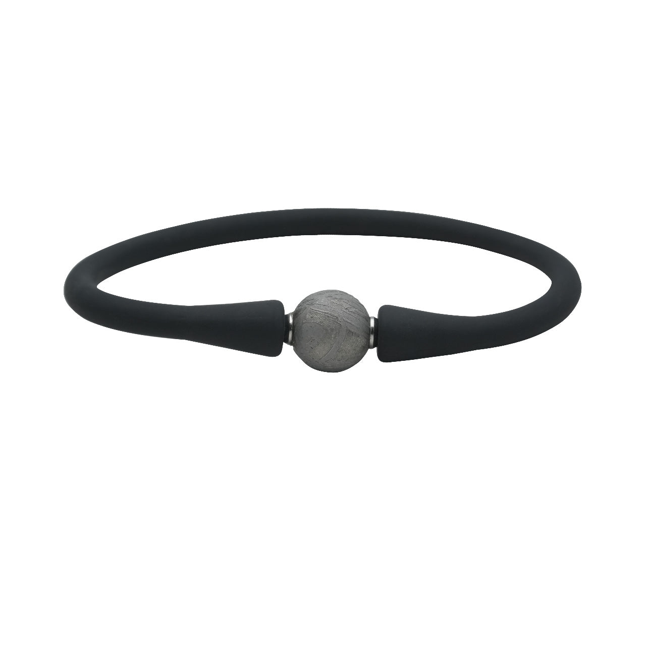 Starborn Aletai Iron Meteorite 10mm Sphere Bead on Silicone Bracelet