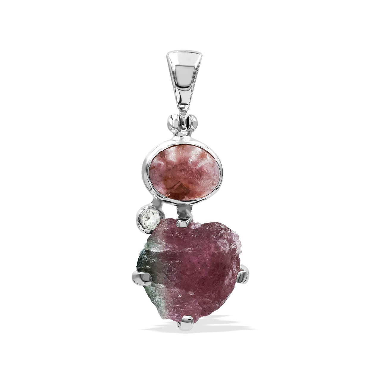 Starborn Tourmaline and White Topaz Pendant in Sterling Silver