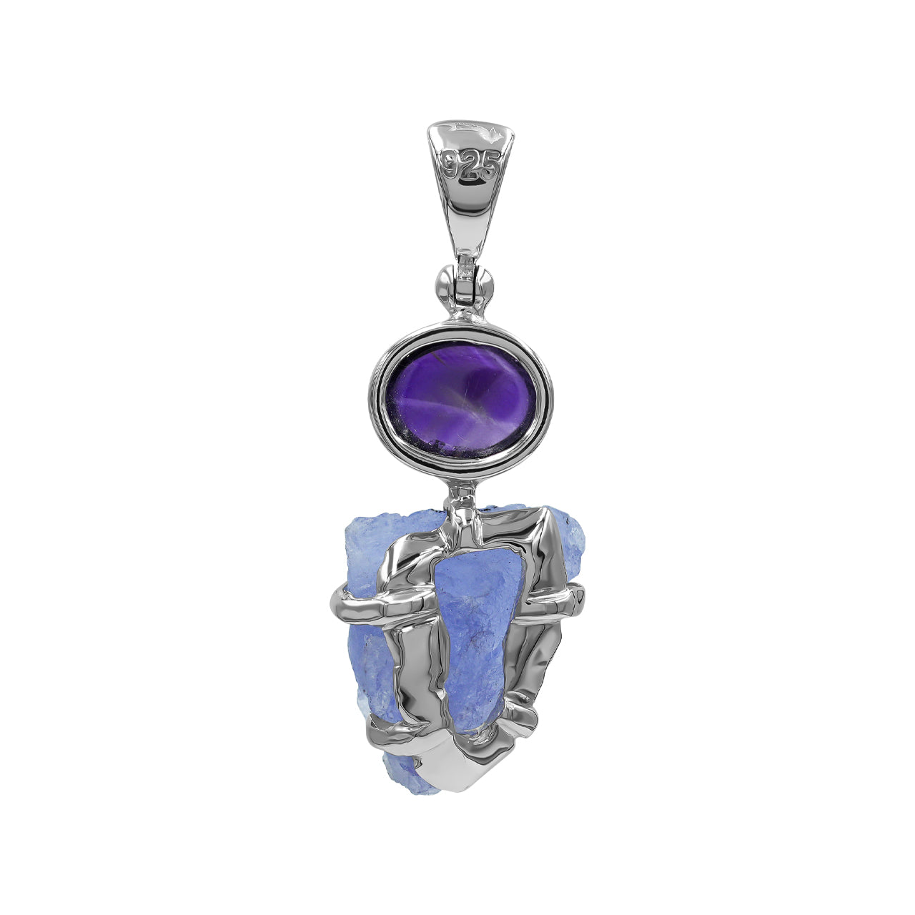 Starborn Amethyst und fluoreszierender Hackmanit-Anhänger in Sterlingsilber