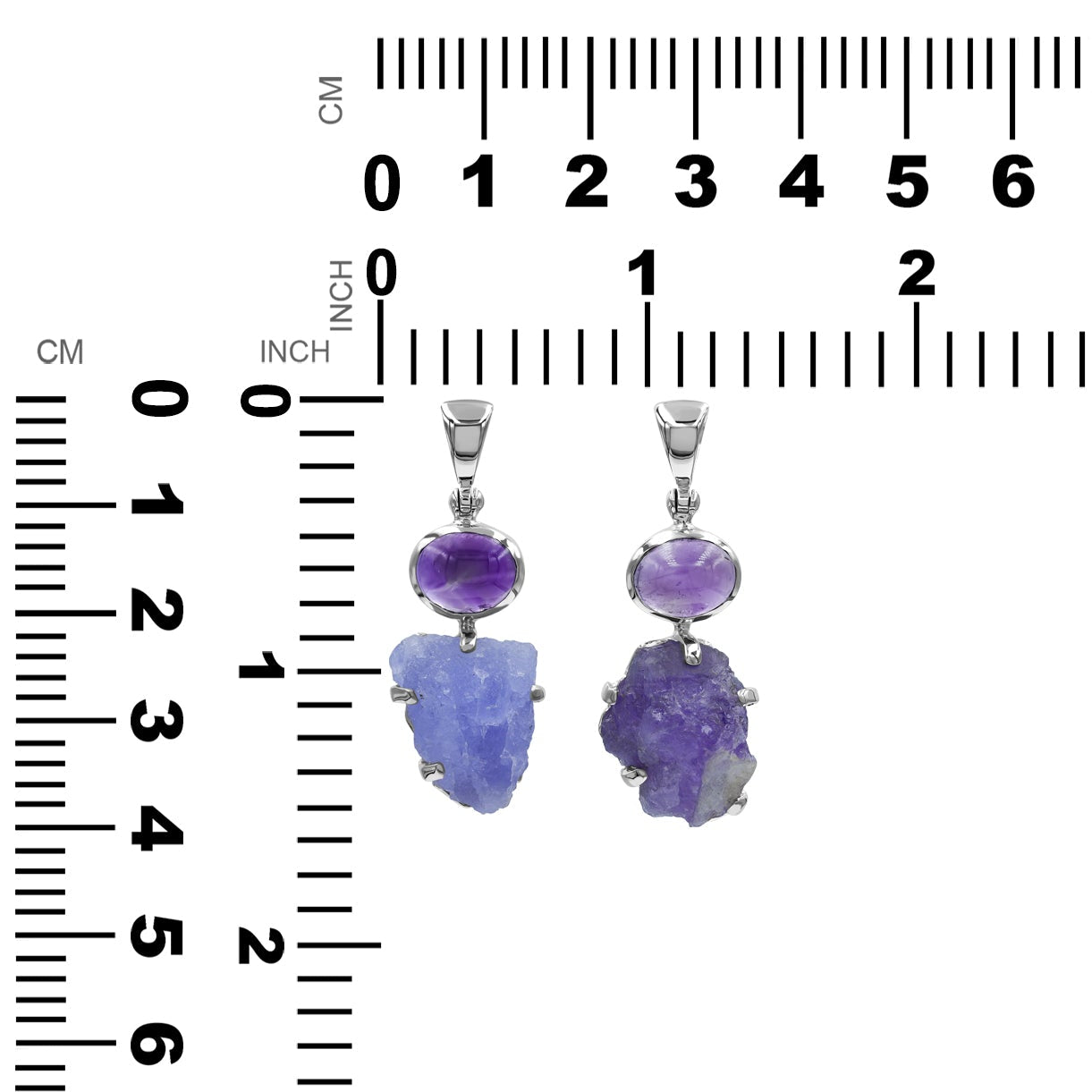 Starborn Amethyst und fluoreszierender Hackmanit-Anhänger in Sterlingsilber