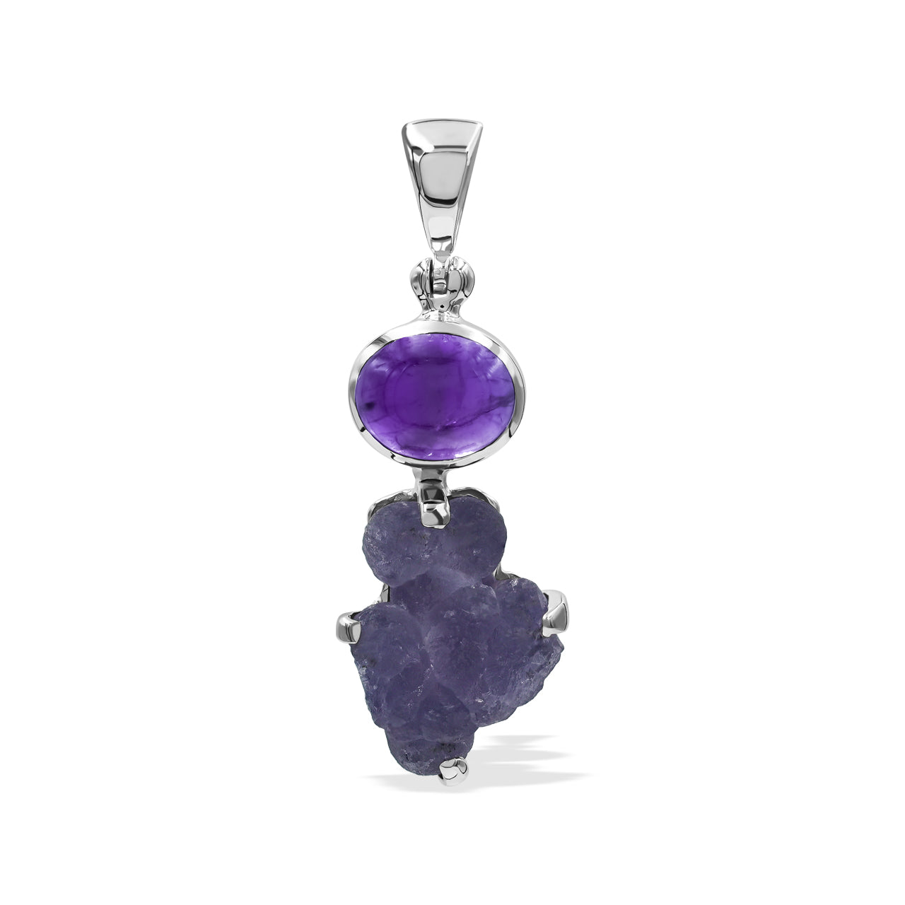 Colgante Starborn de amatista y calcedonia uva en plata de ley