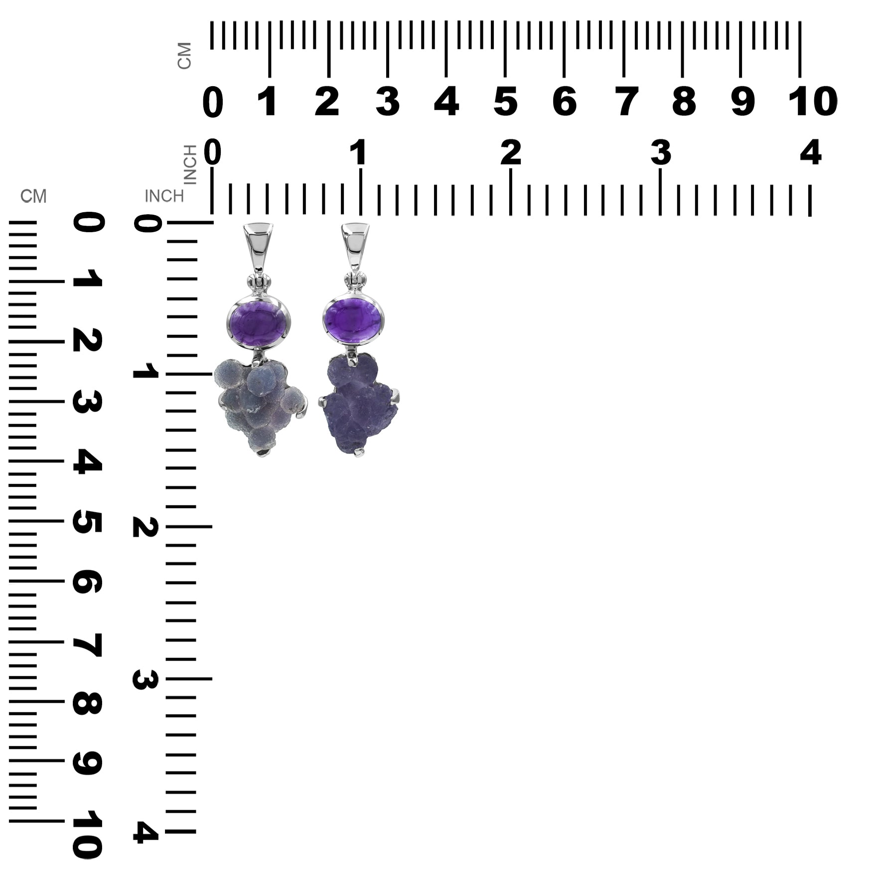 Starborn Amethyst and Grape Chalcedony Pendant in Sterling